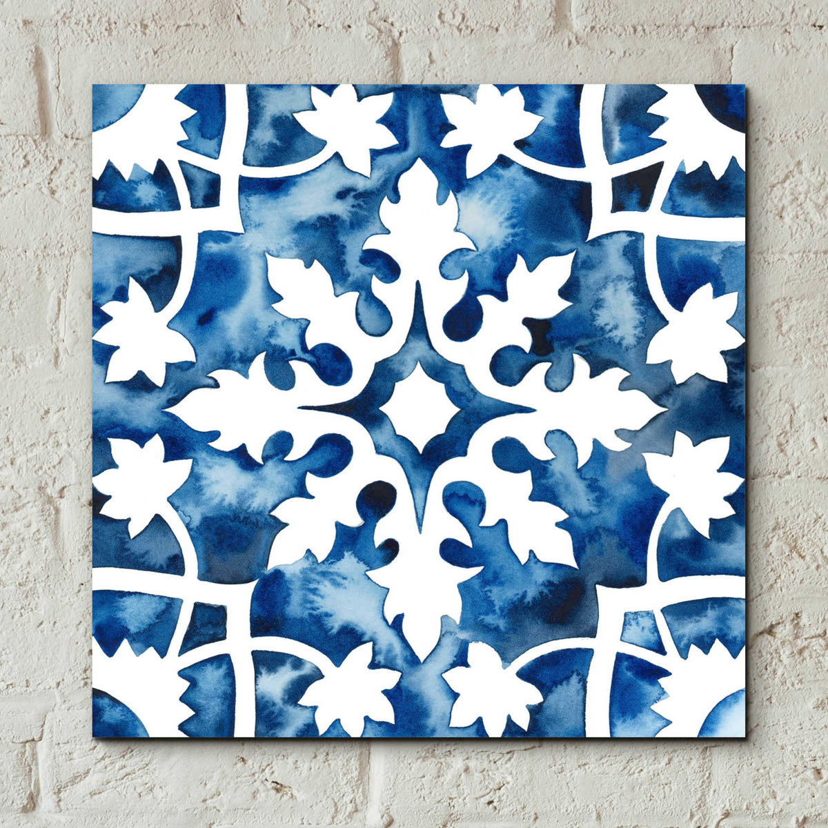Epic Art 'Cobalt Tile V' by Grace Popp, Acrylic Glass Wall Art,12x12