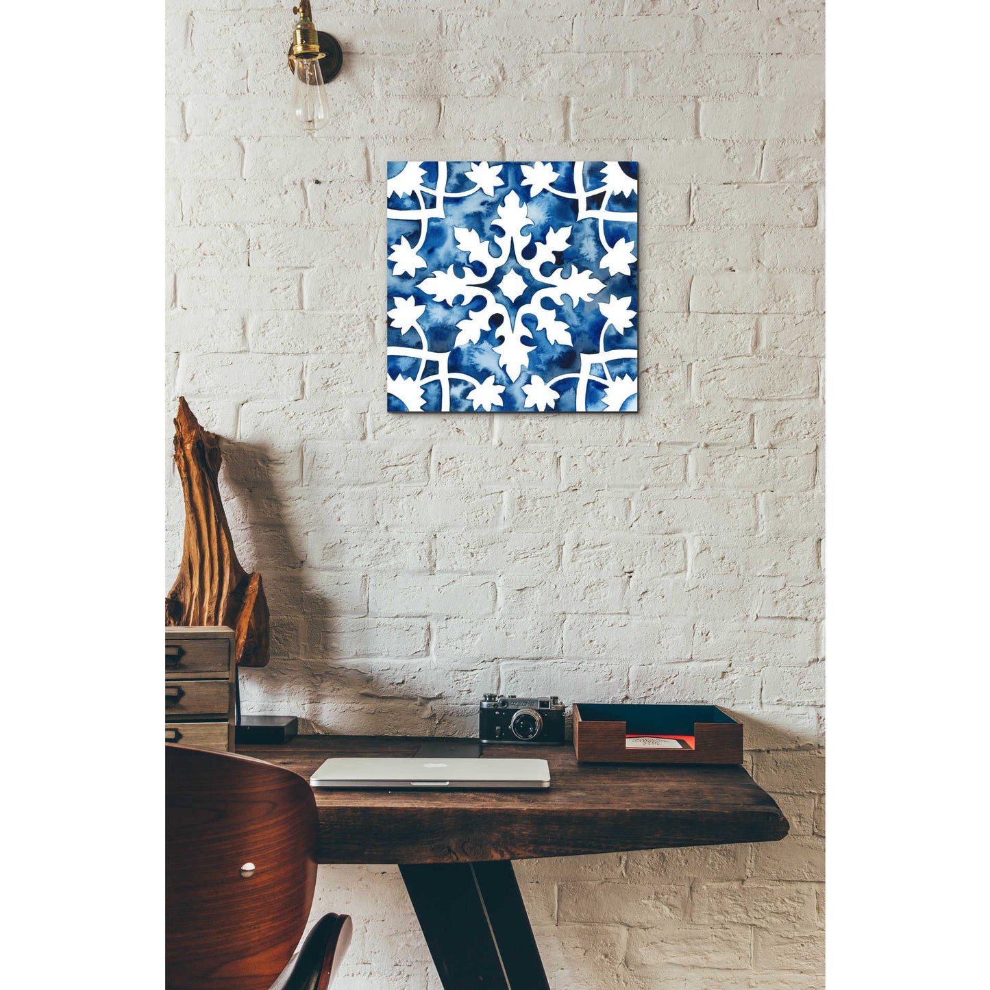 Epic Art 'Cobalt Tile V' by Grace Popp, Acrylic Glass Wall Art,12x12