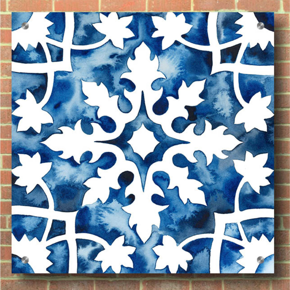Epic Art 'Cobalt Tile V' by Grace Popp, Acrylic Glass Wall Art,36x36