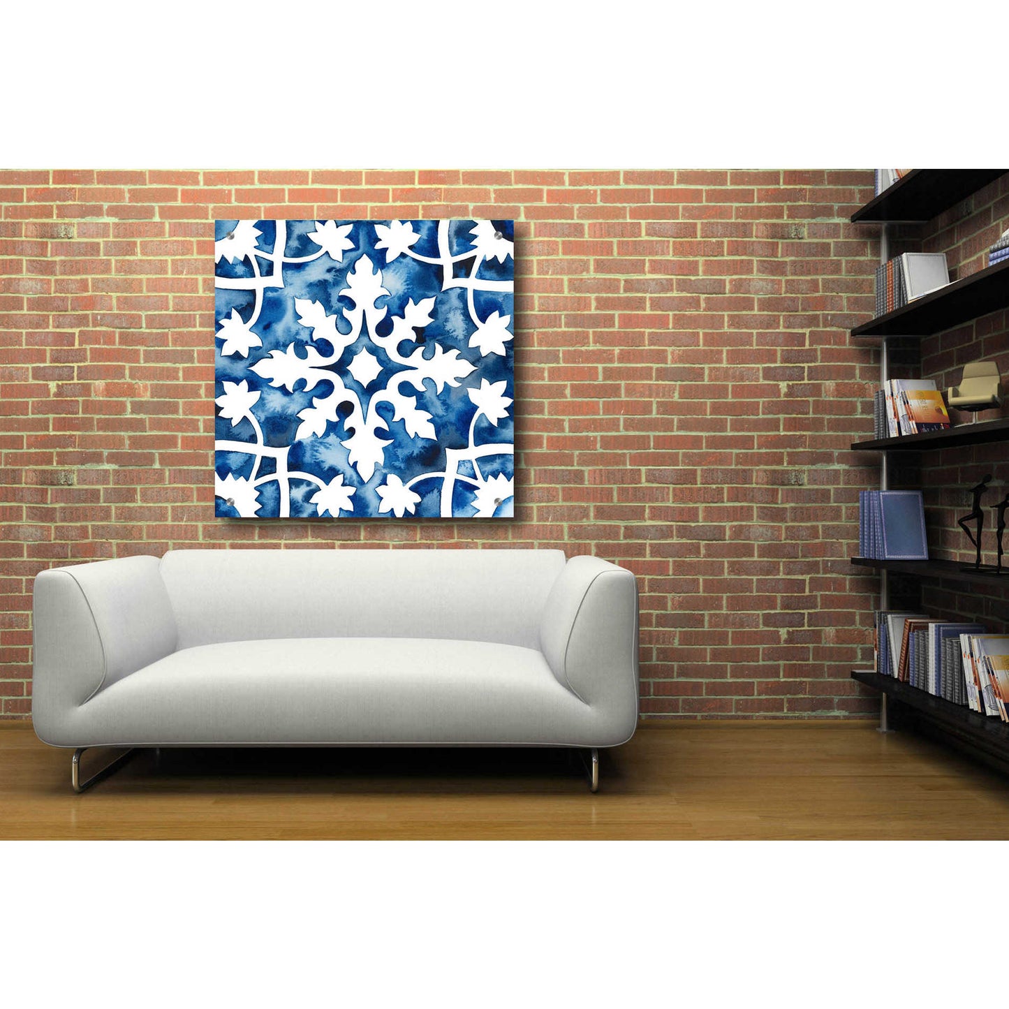 Epic Art 'Cobalt Tile V' by Grace Popp, Acrylic Glass Wall Art,36x36
