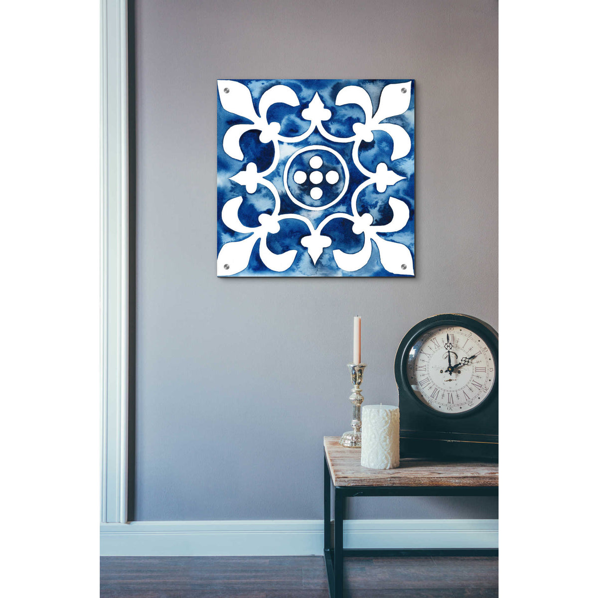 Epic Art 'Cobalt Tile III' by Grace Popp, Acrylic Glass Wall Art,24x24