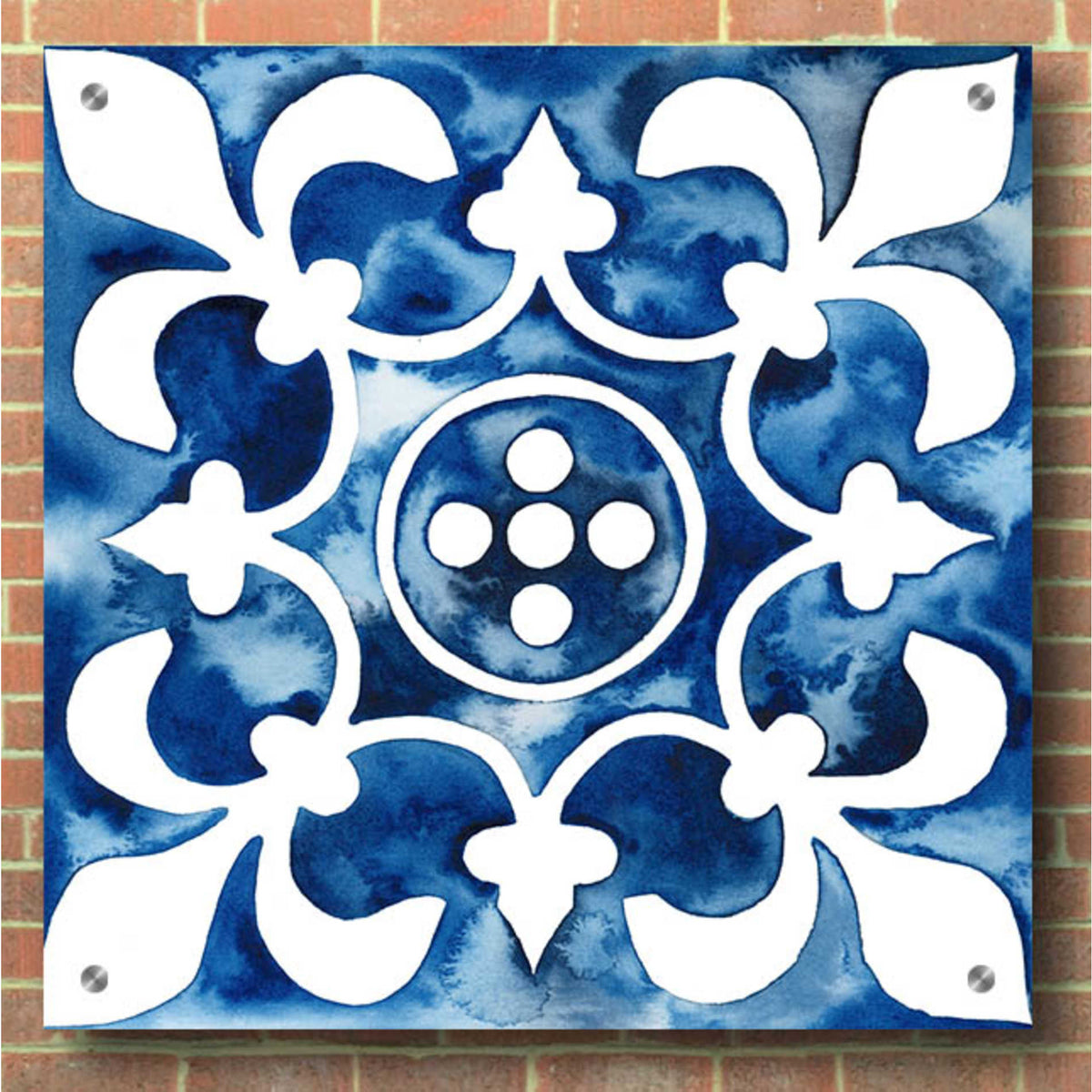 Epic Art 'Cobalt Tile III' by Grace Popp, Acrylic Glass Wall Art,36x36