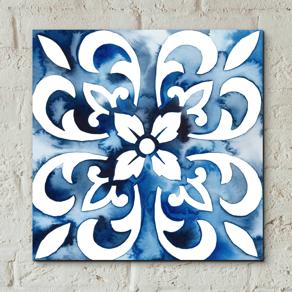 Epic Art 'Cobalt Tile II' by Grace Popp, Acrylic Glass Wall Art,12x12