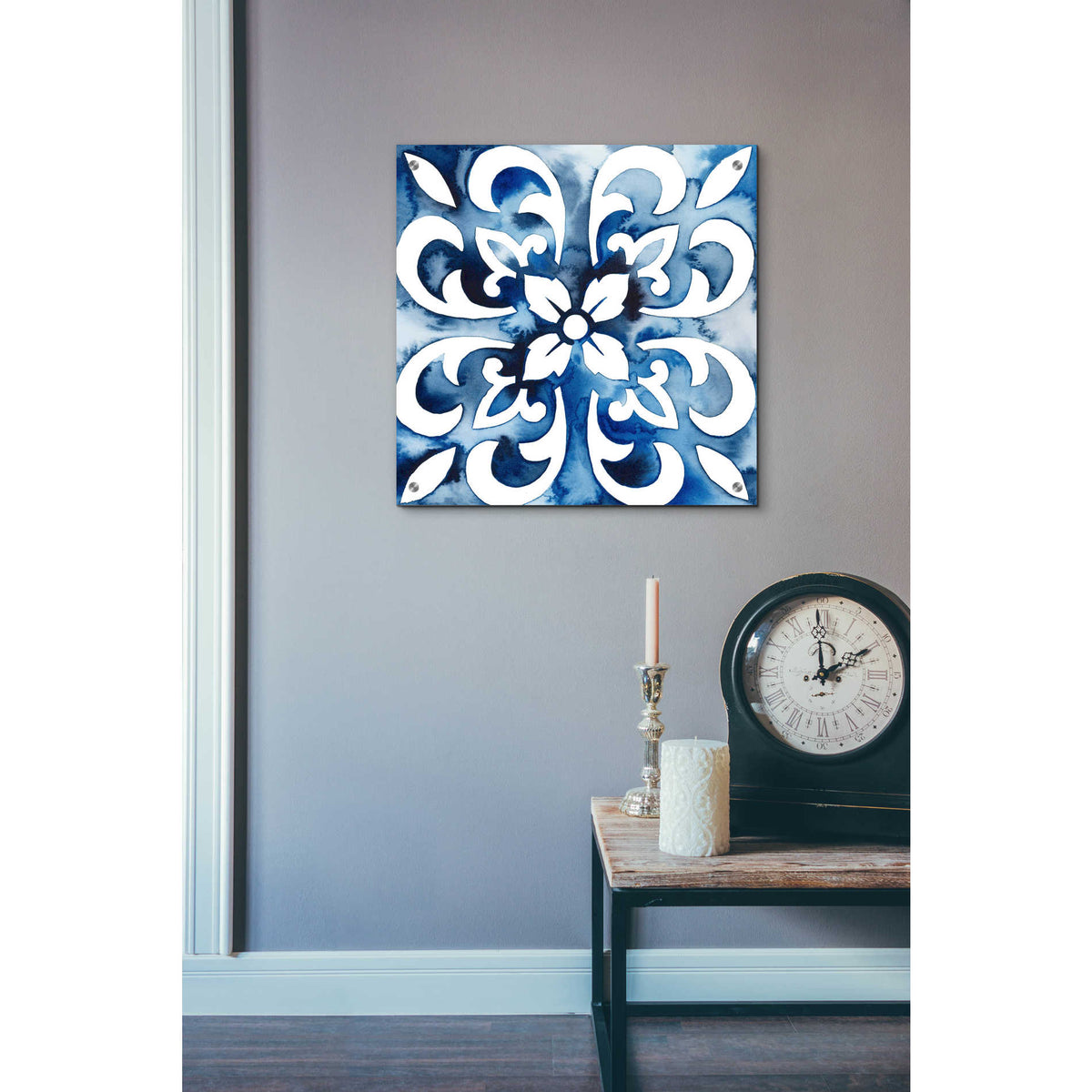 Epic Art 'Cobalt Tile II' by Grace Popp, Acrylic Glass Wall Art,24x24