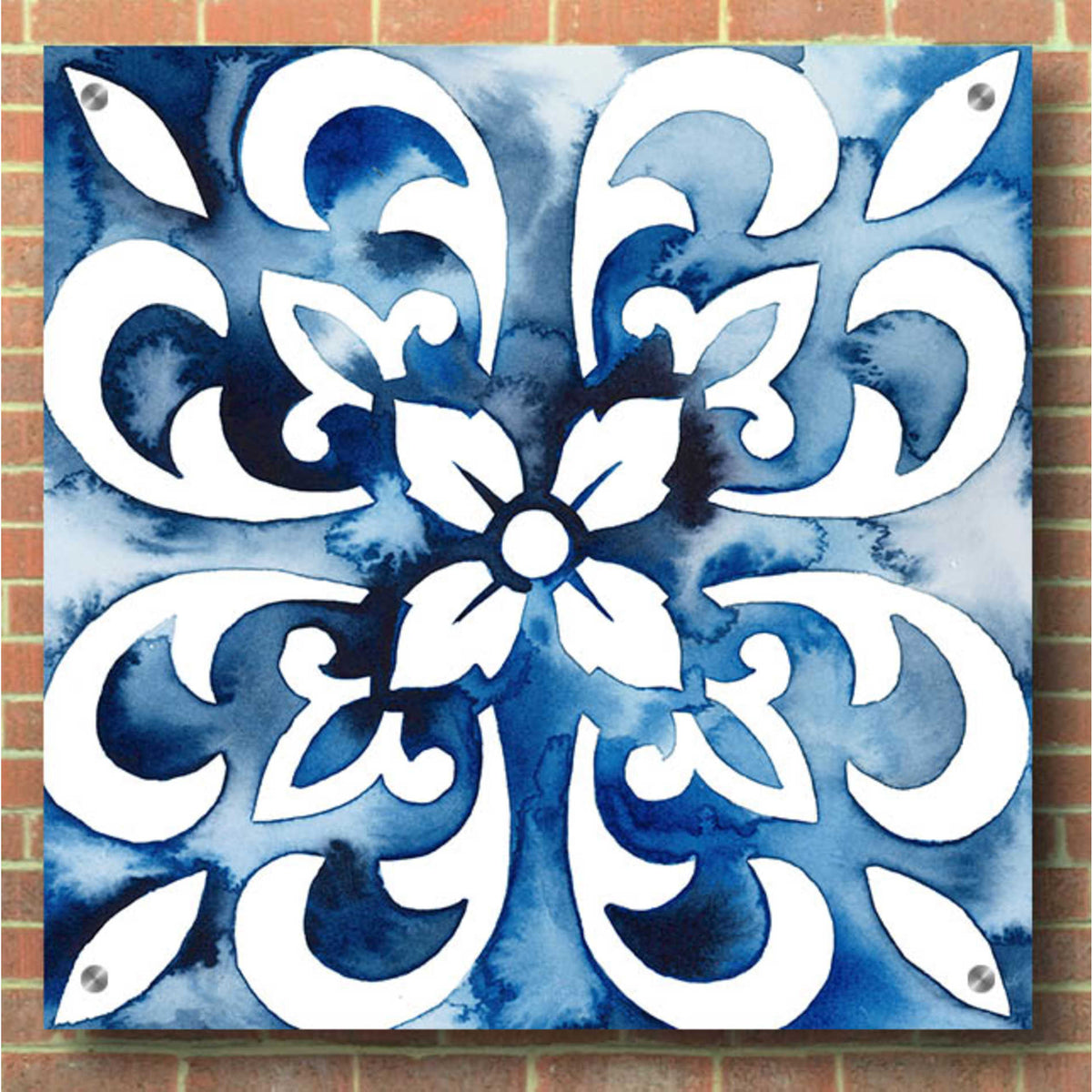 Epic Art 'Cobalt Tile II' by Grace Popp, Acrylic Glass Wall Art,36x36