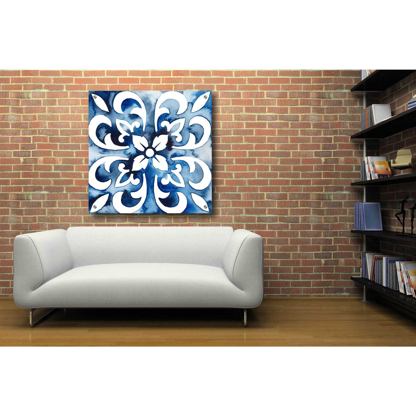 Epic Art 'Cobalt Tile II' by Grace Popp, Acrylic Glass Wall Art,36x36