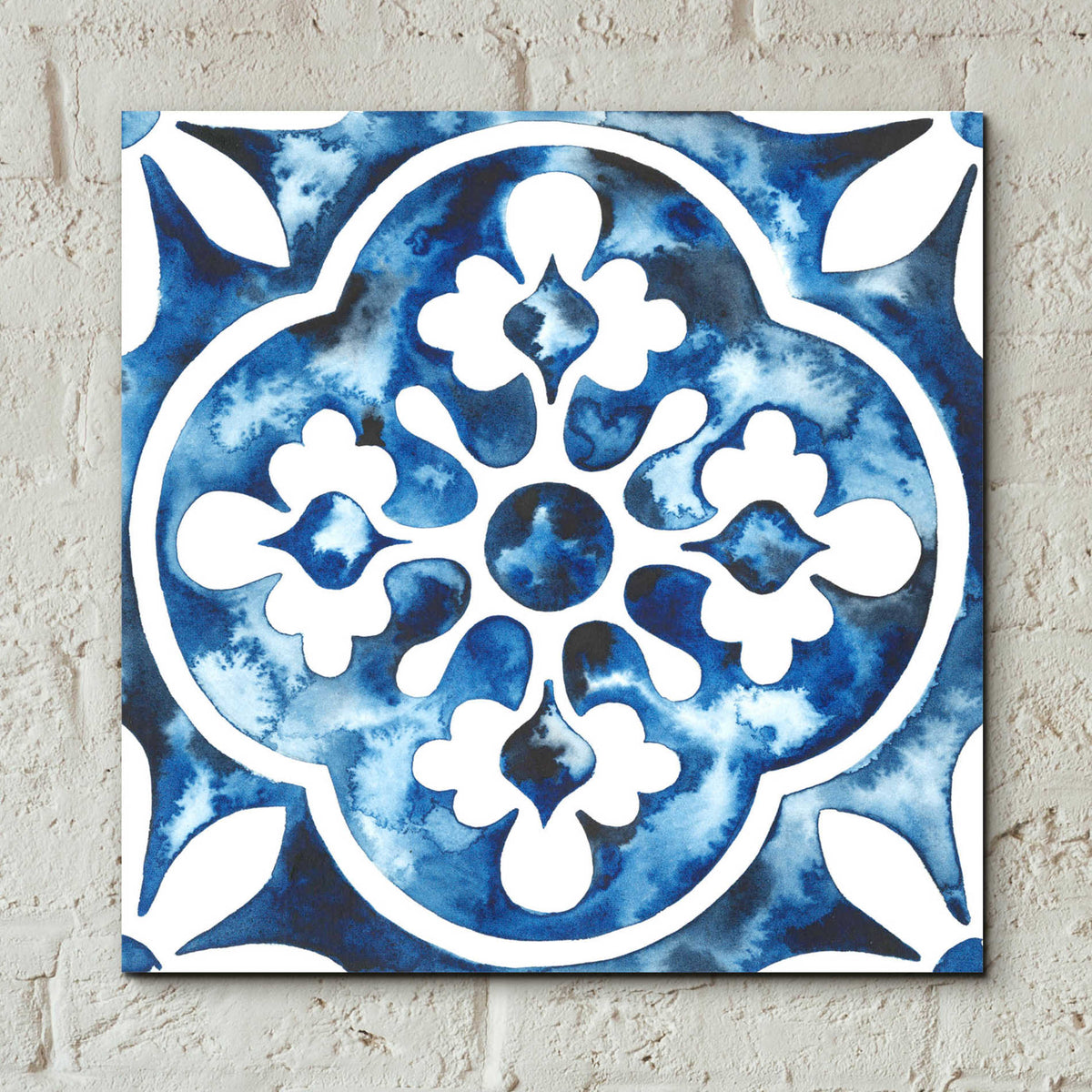 Epic Art 'Cobalt Tile I' by Grace Popp, Acrylic Glass Wall Art,12x12