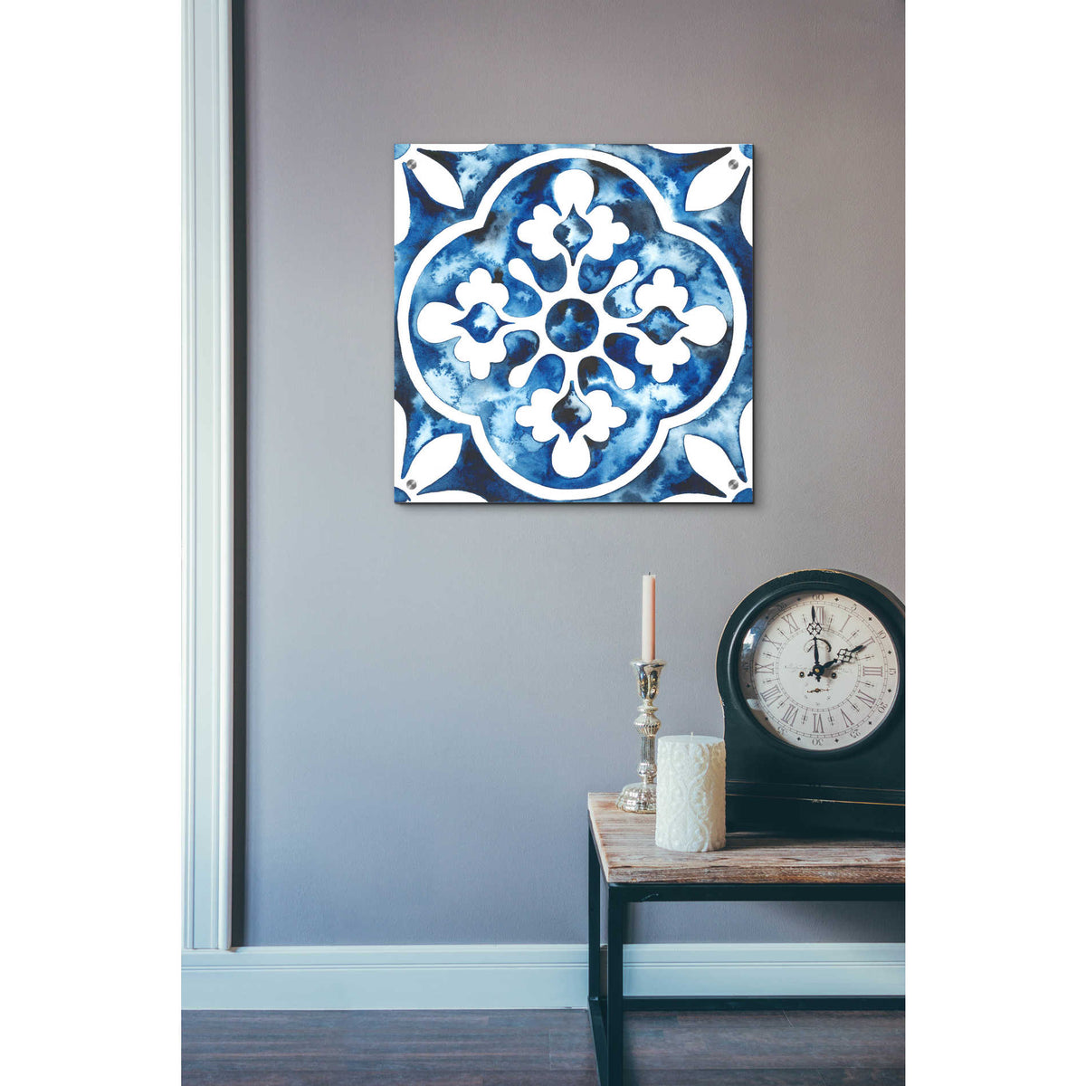 Epic Art 'Cobalt Tile I' by Grace Popp, Acrylic Glass Wall Art,24x24