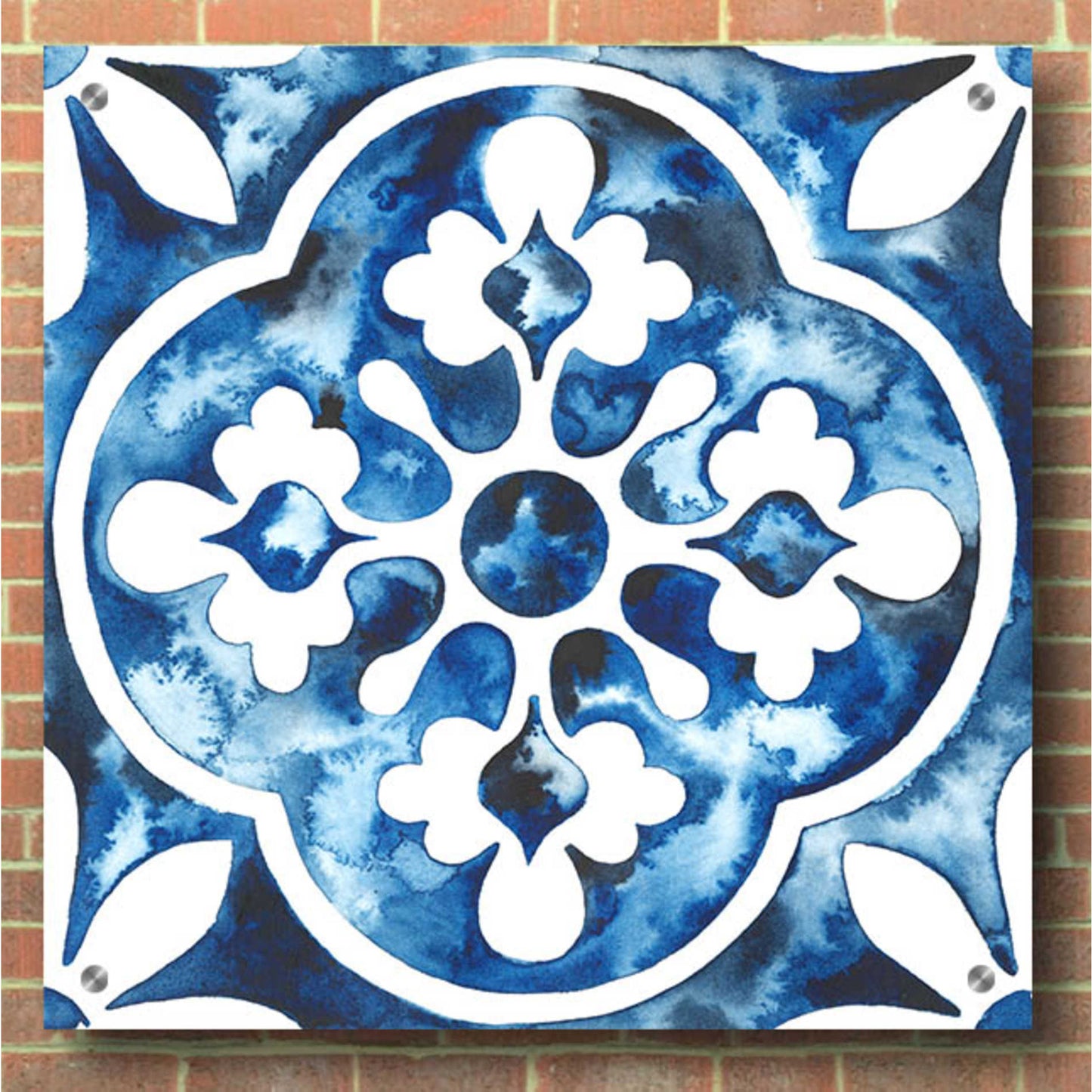 Epic Art 'Cobalt Tile I' by Grace Popp, Acrylic Glass Wall Art,36x36
