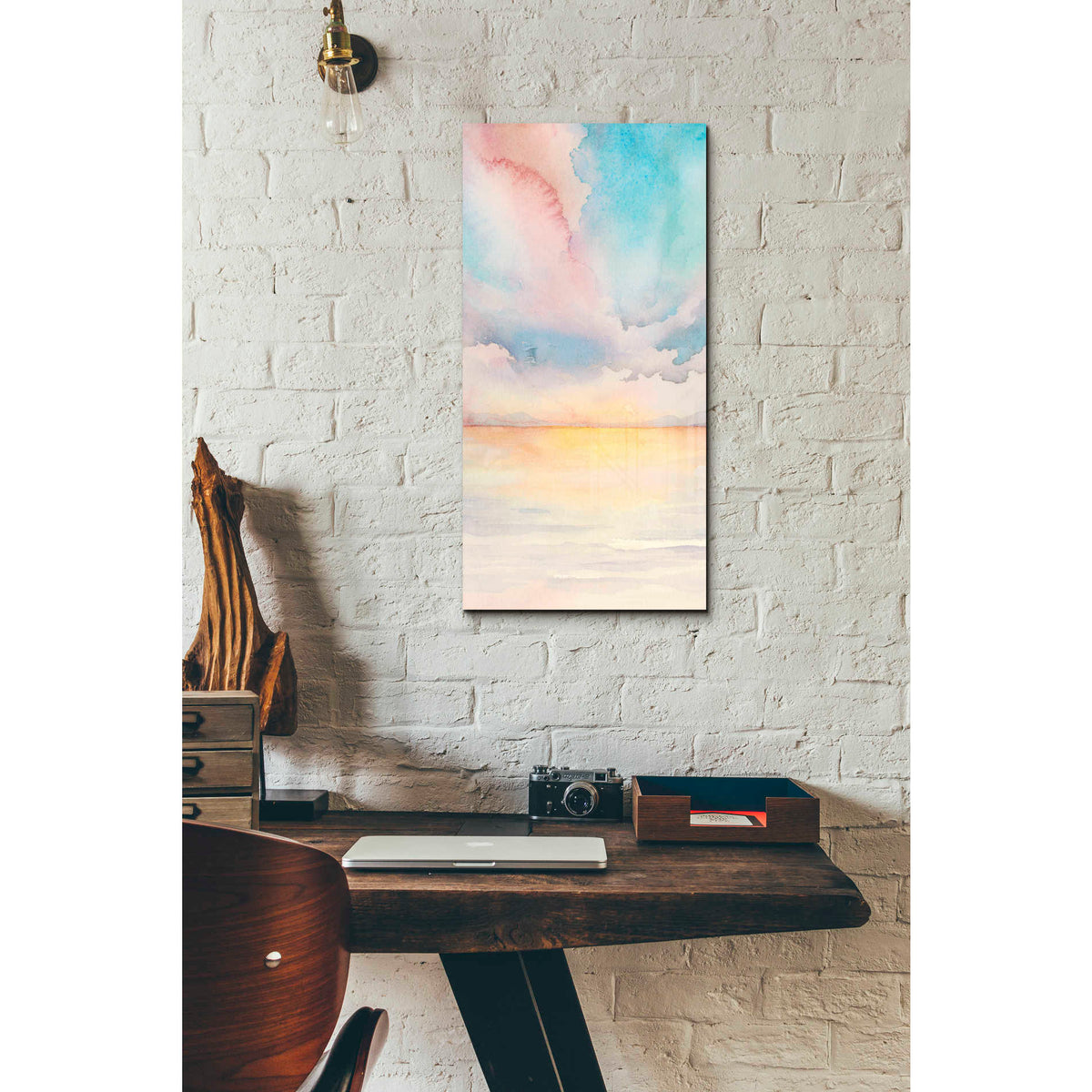 Epic Art 'Sea Sunset Triptych II' by Grace Popp, Acrylic Glass Wall Art,12x24