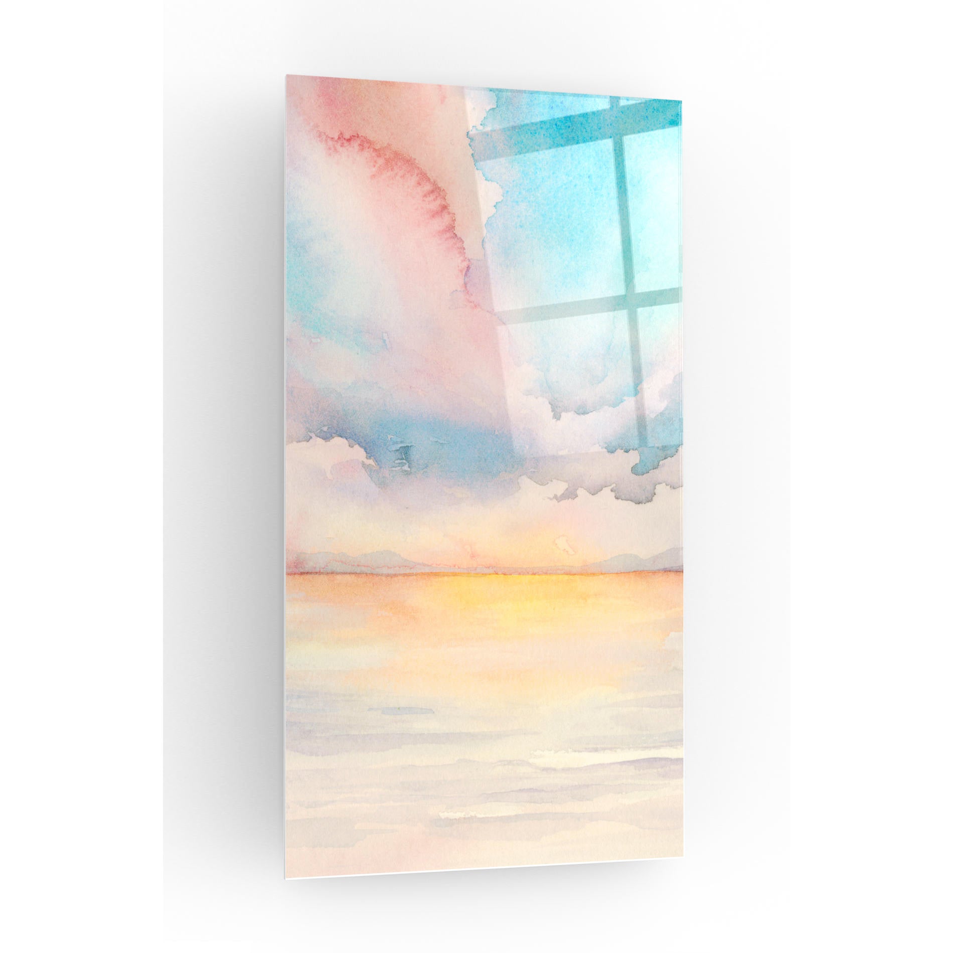 Epic Art 'Sea Sunset Triptych II' by Grace Popp, Acrylic Glass Wall Art,24x48