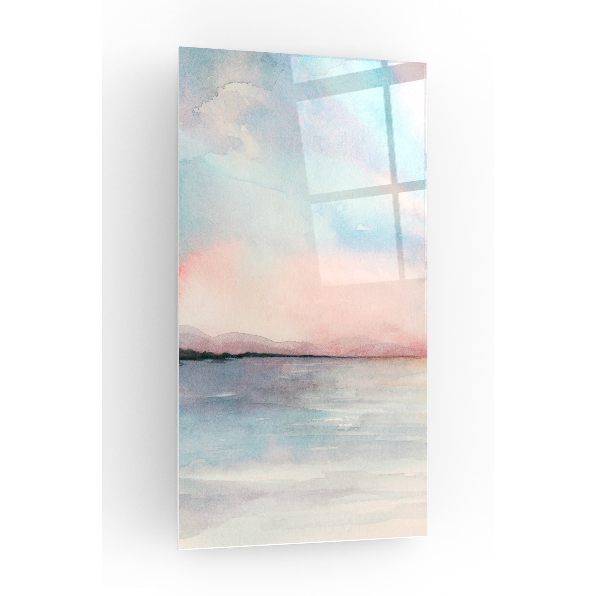 Epic Art 'Sea Sunset Triptych I' by Grace Popp, Acrylic Glass Wall Art,12x24