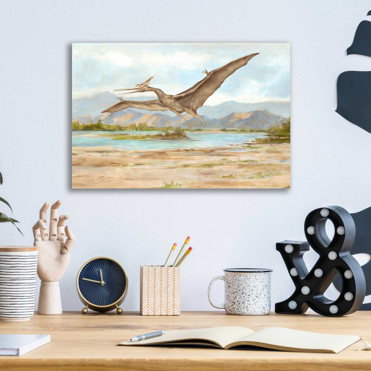 Epic Art 'Dinosaur Illustration VI' by Ethan Harper, Acrylic Glass Wall Art,16x12
