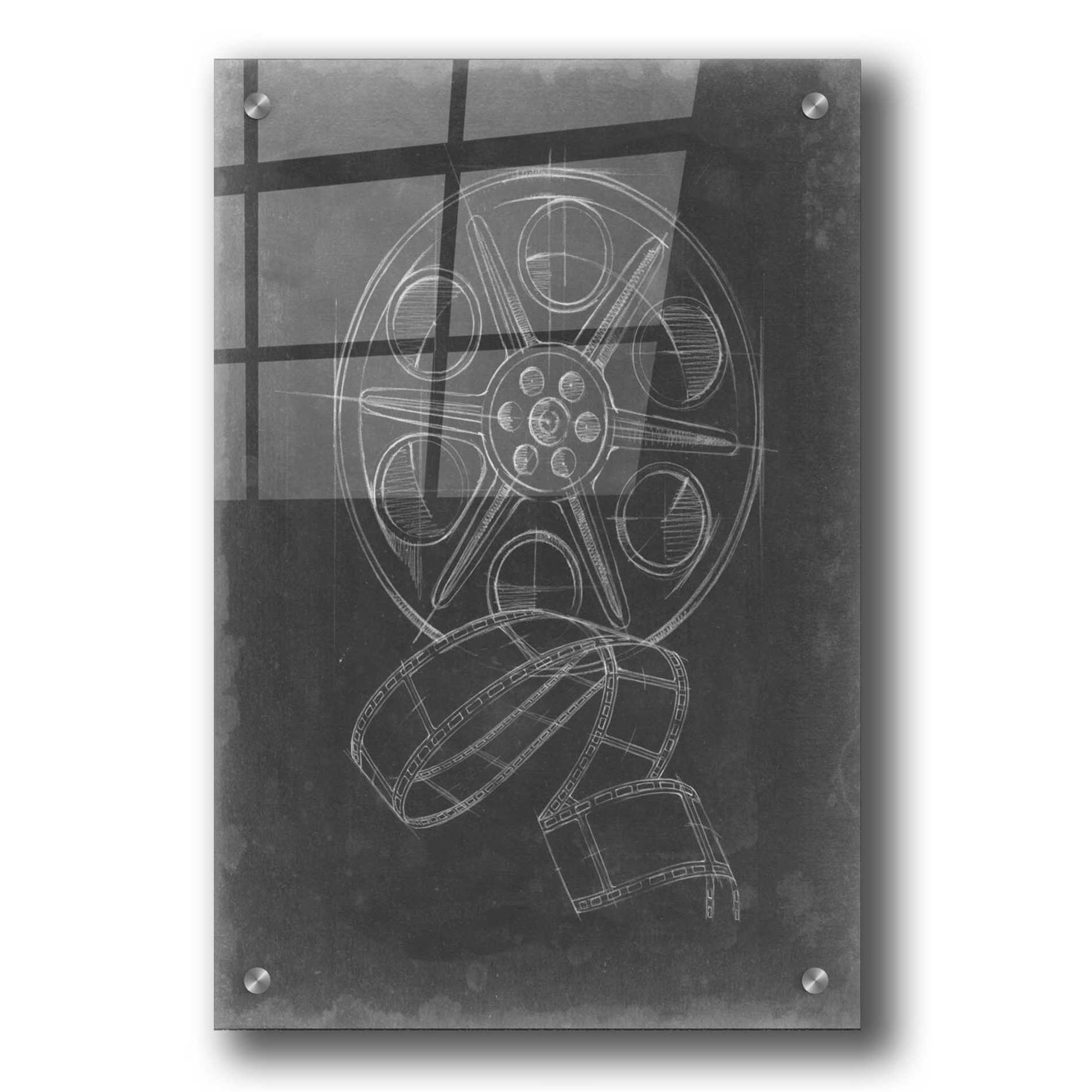 Epic Art 'Film and Reel Blueprint I' by Ethan Harper, Acrylic Glass Wall Art,24x36
