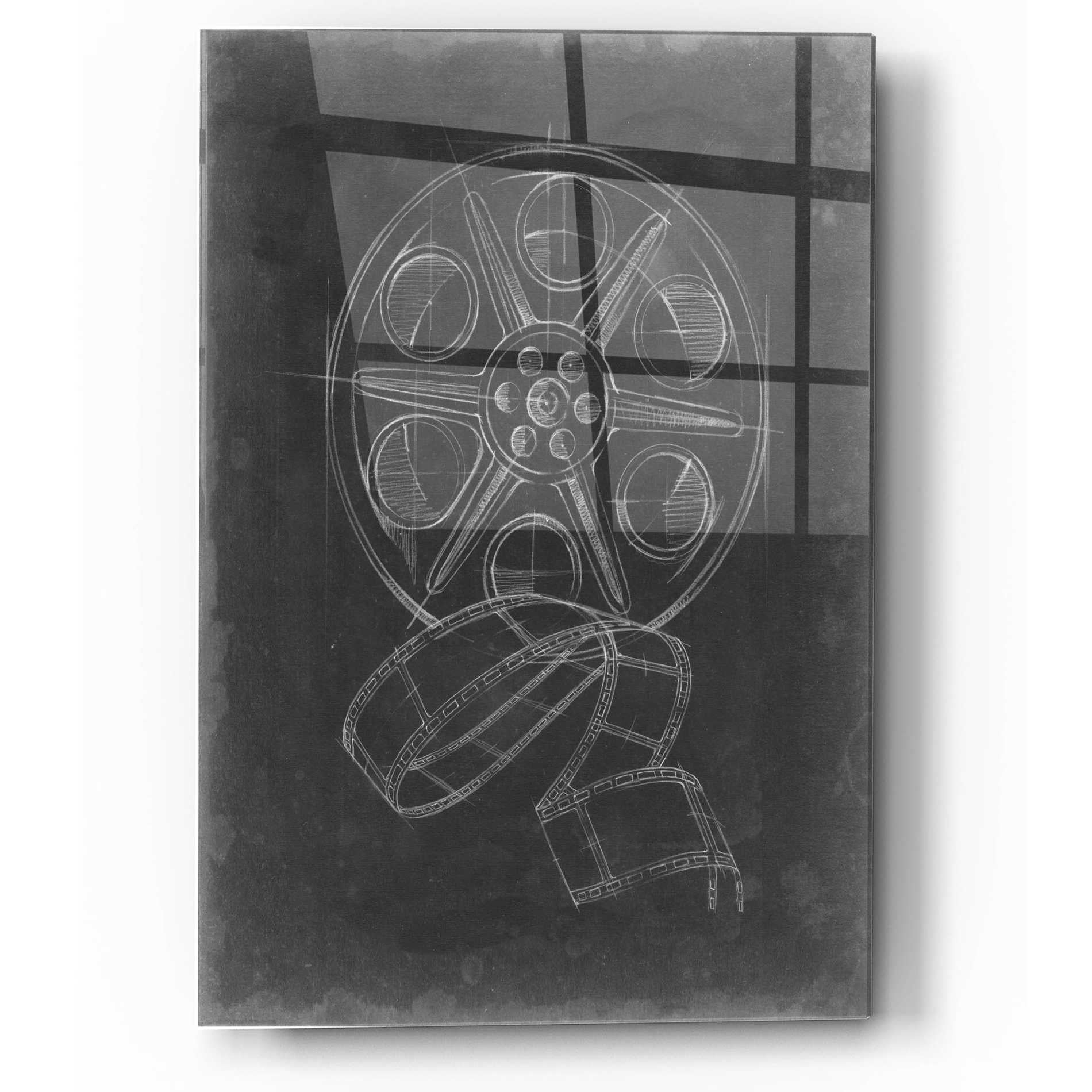 Epic Art 'Film and Reel Blueprint I' by Ethan Harper, Acrylic Glass Wall Art