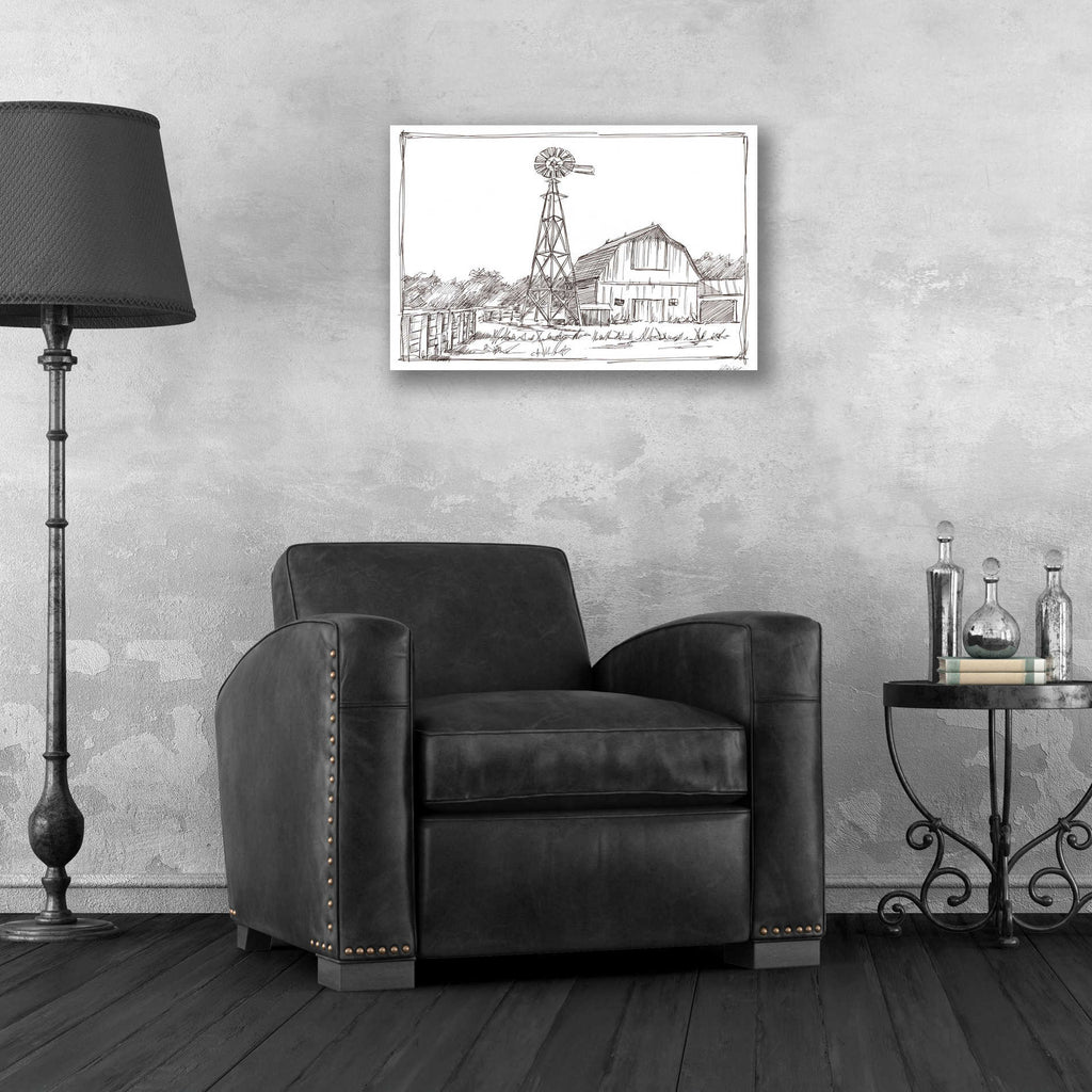 Epic Art 'Farm Sketch II' by Ethan Harper, Acrylic Glass Wall Art,24x16