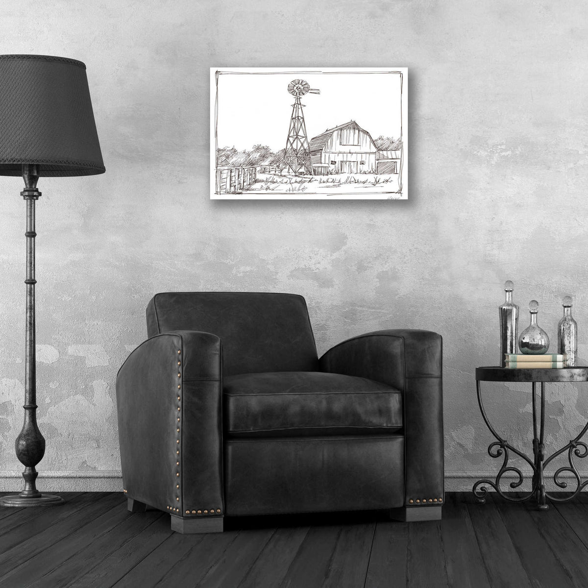 Epic Art 'Farm Sketch II' by Ethan Harper, Acrylic Glass Wall Art,24x16