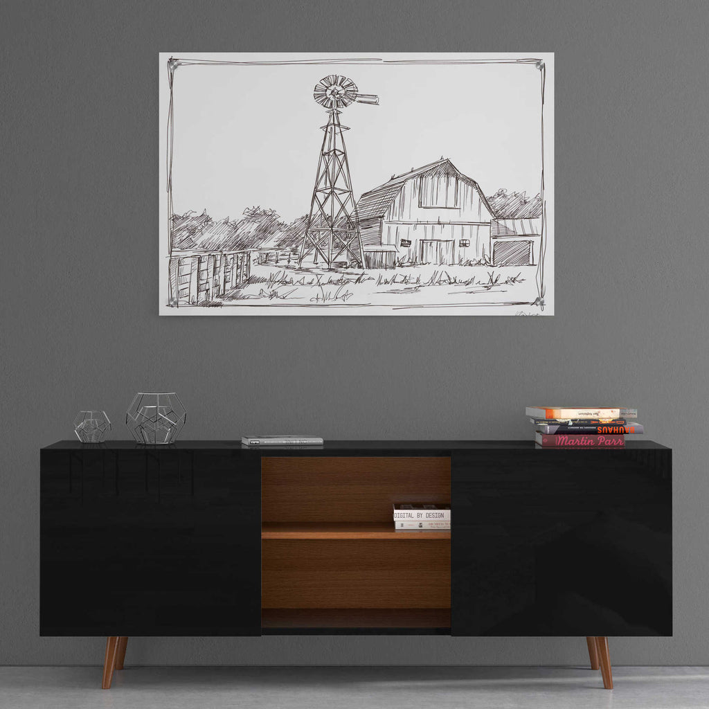 Epic Art 'Farm Sketch II' by Ethan Harper, Acrylic Glass Wall Art,36x24