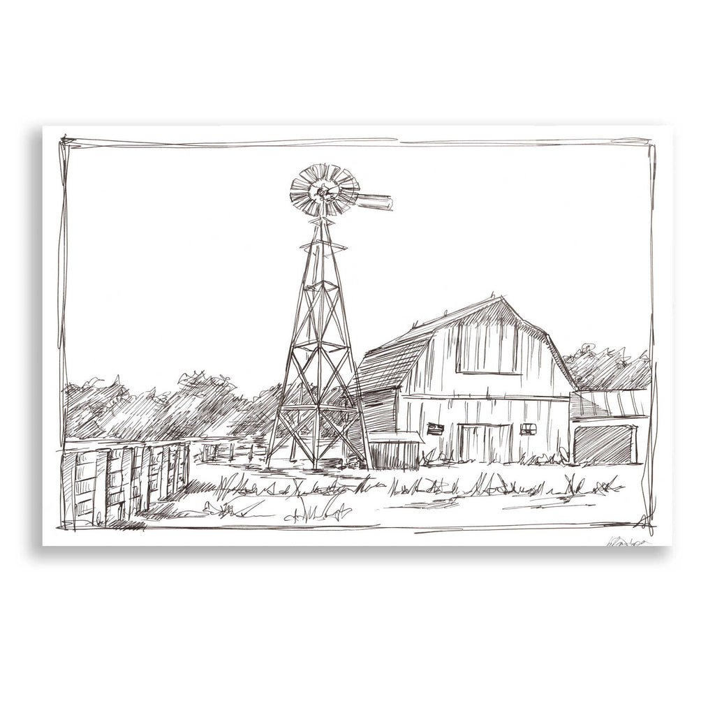 Epic Art 'Farm Sketch II' by Ethan Harper, Acrylic Glass Wall Art
