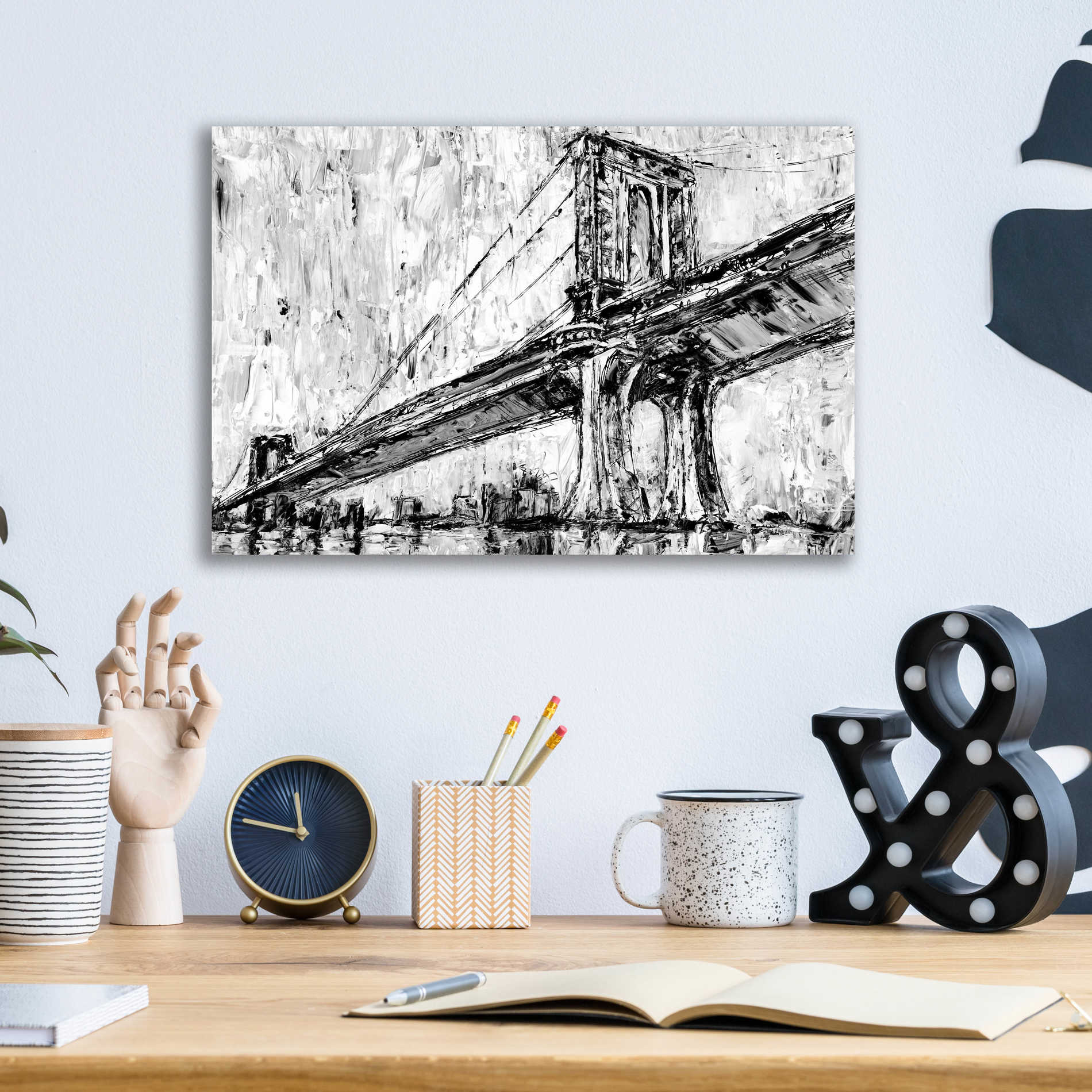 Epic Art 'Iconic Suspension Bridge I' by Ethan Harper, Acrylic Glass Wall Art,16x12