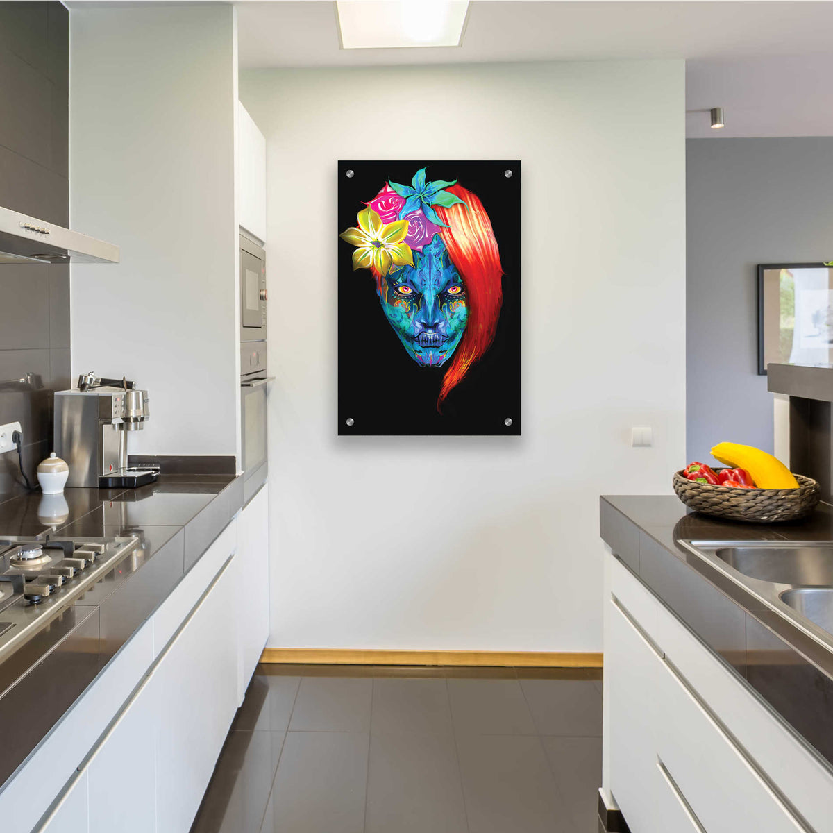 Epic Art 'Day of the Dead 2' by  Michael Stewart, Acrylic Glass Wall Art,24x36