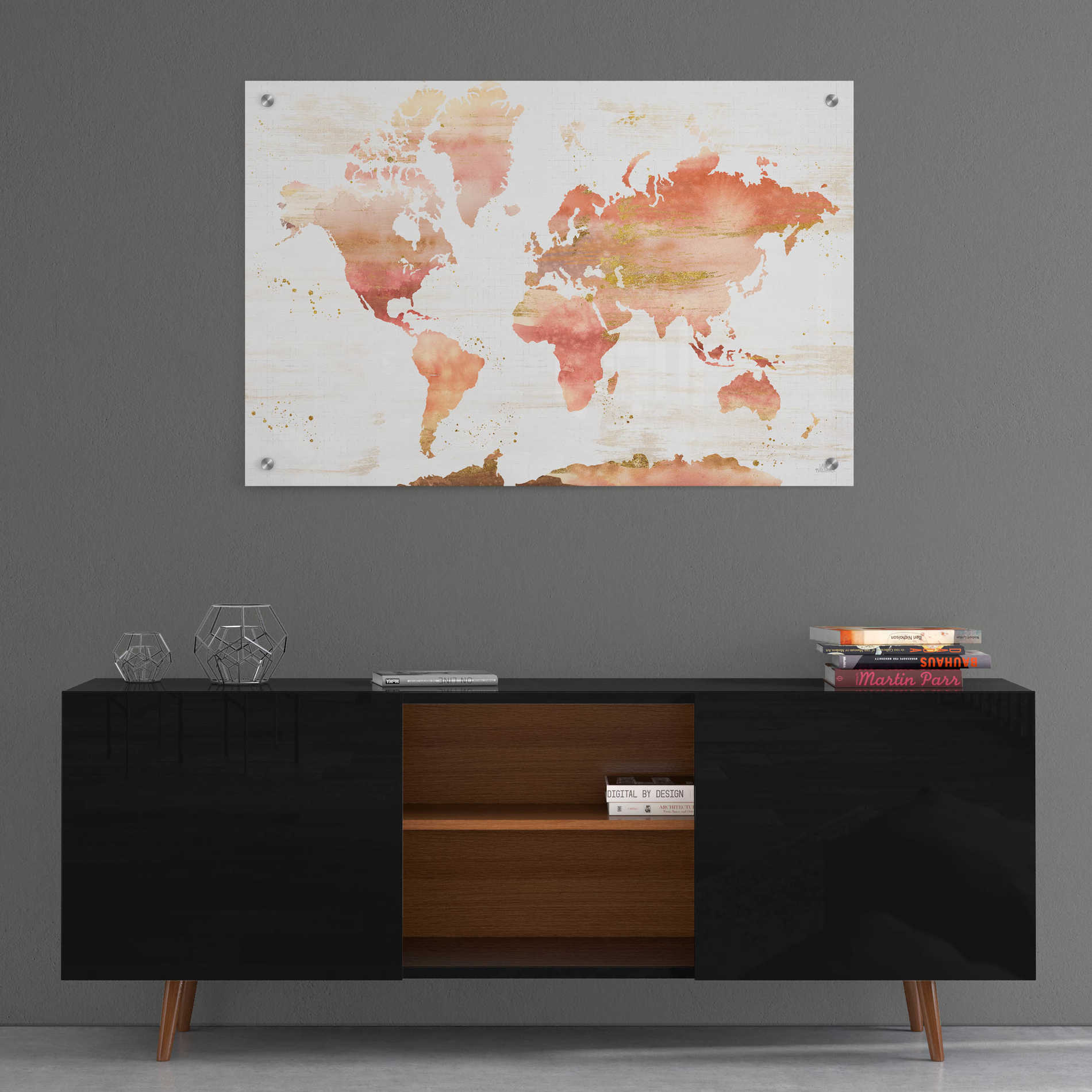 Epic Art 'Desert Blooms Abstract Map' by Laura Marshall, Acrylic Glass Wall Art,36x24