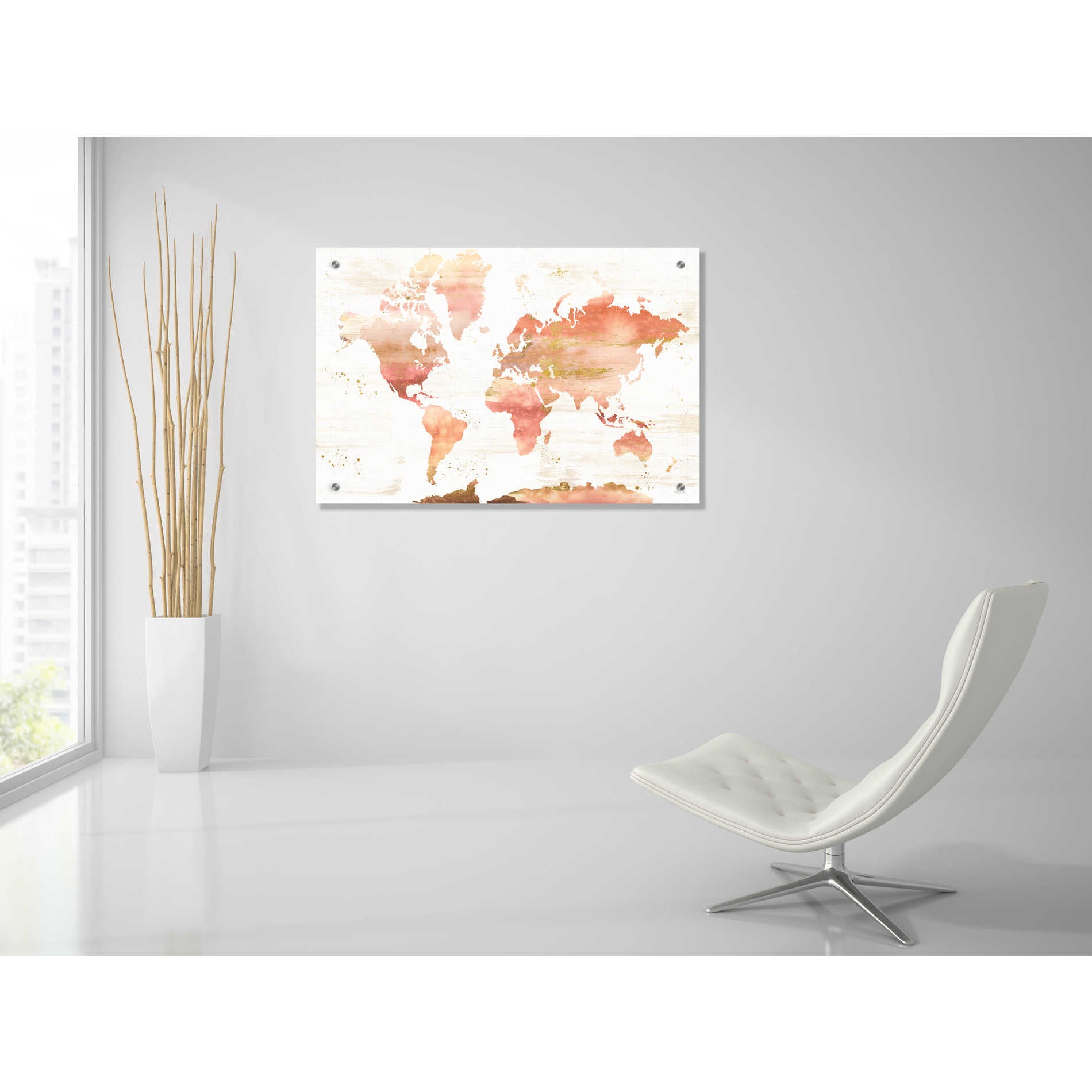 Epic Art 'Desert Blooms Abstract Map' by Laura Marshall, Acrylic Glass Wall Art,36x24