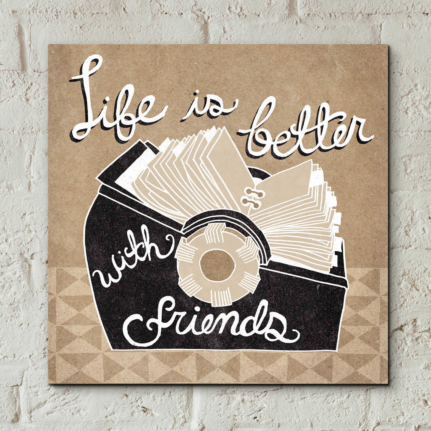 Epic Art 'Life is Better with Friends' by Mary Urban, Acrylic Glass Wall Art,12x12