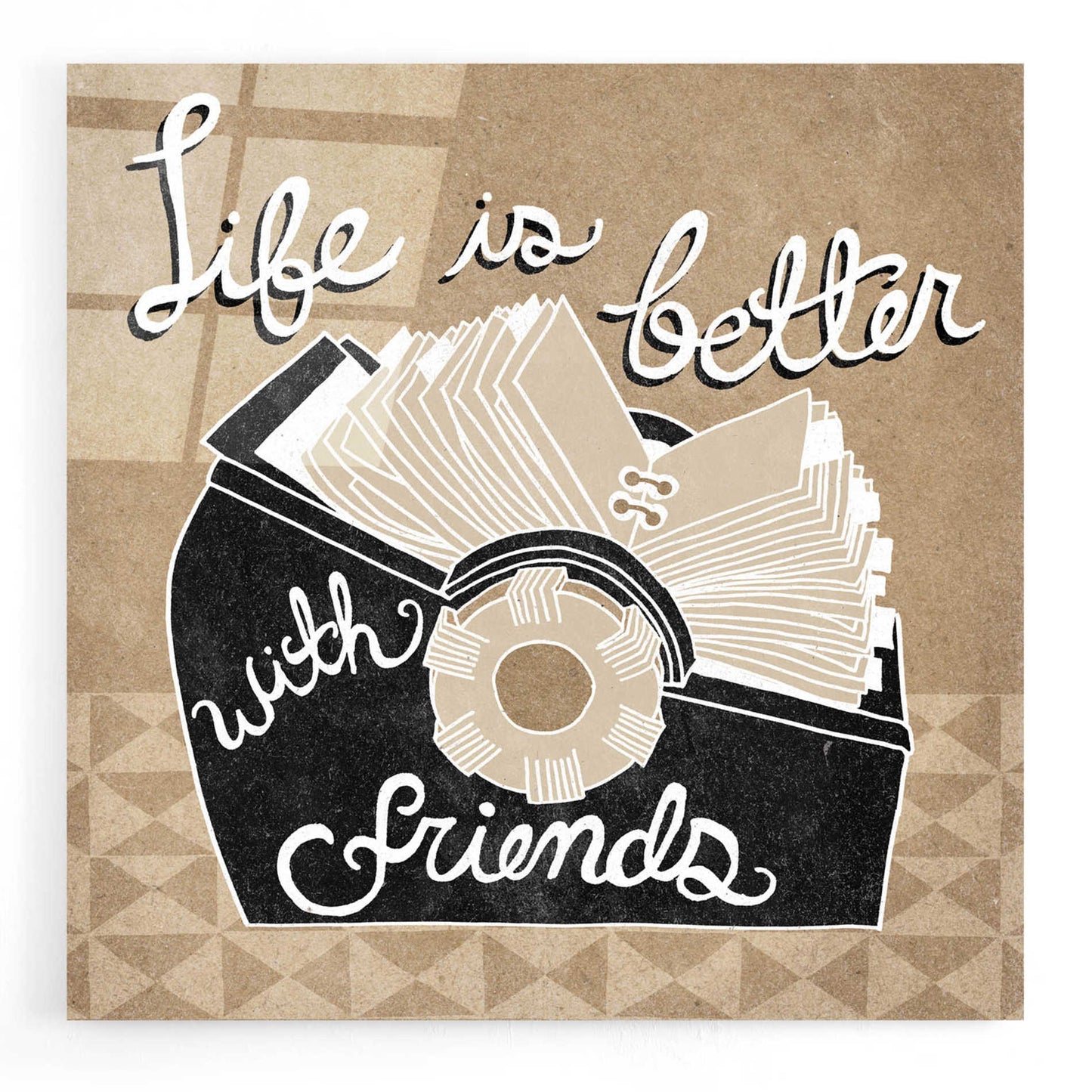 Epic Art 'Life is Better with Friends' by Mary Urban, Acrylic Glass Wall Art,12x12