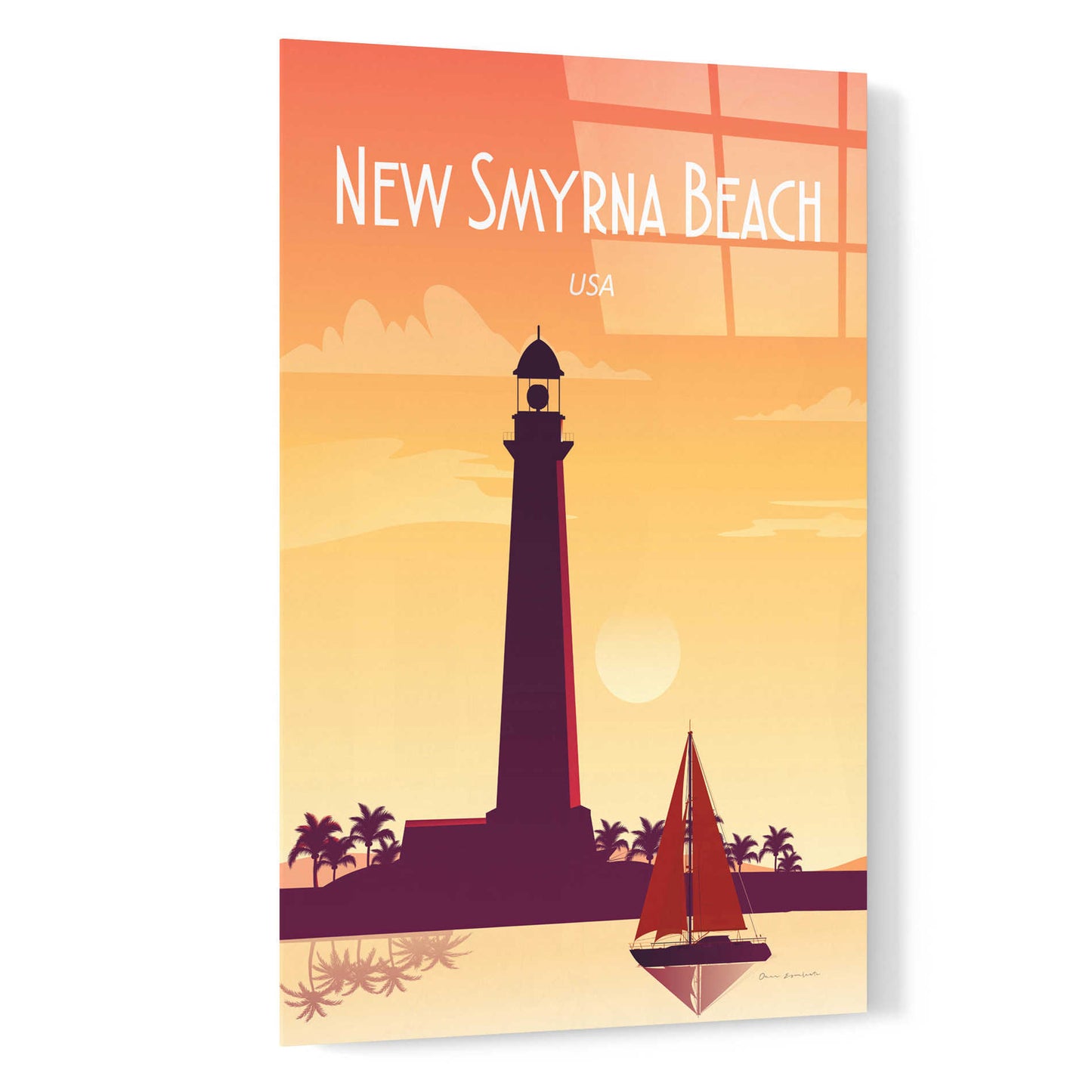 Epic Art 'New Smyrna Beach' by Omar Escalante, Acrylic Glass Wall Art,16x24
