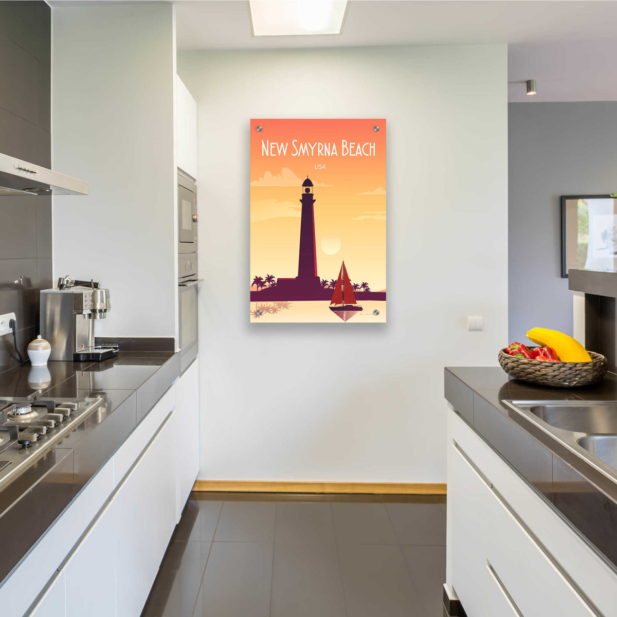 Epic Art 'New Smyrna Beach' by Omar Escalante, Acrylic Glass Wall Art,24x36