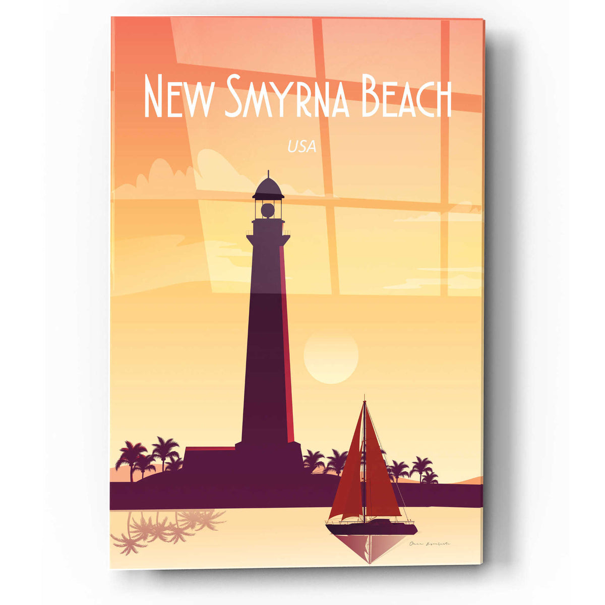Epic Art 'New Smyrna Beach' by Omar Escalante, Acrylic Glass Wall Art