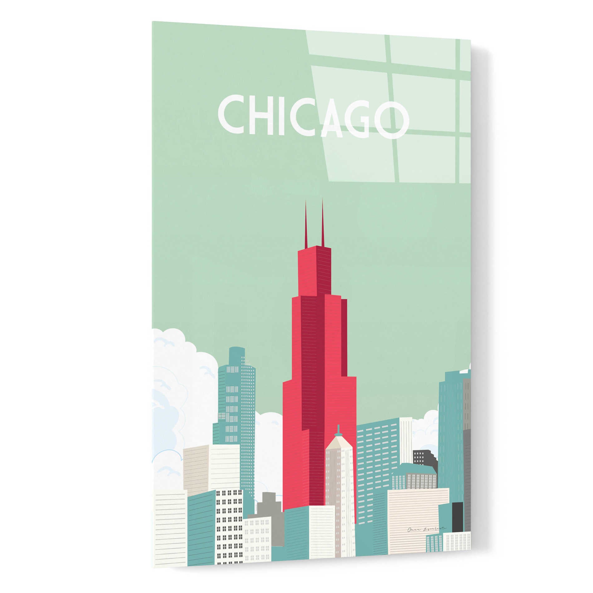Epic Art 'Chicago' by Omar Escalante, Acrylic Glass Wall Art,16x24