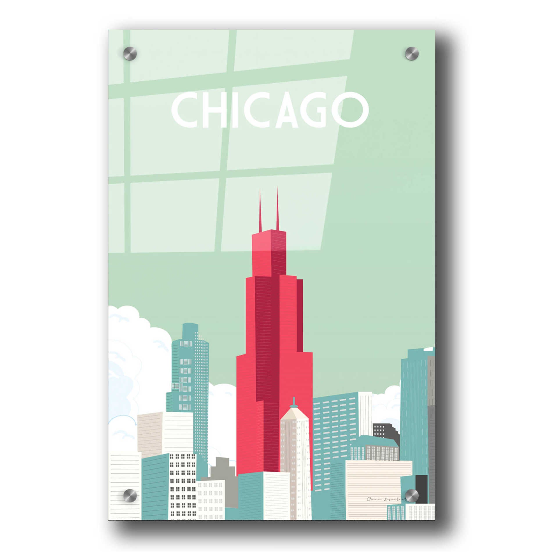 Epic Art 'Chicago' by Omar Escalante, Acrylic Glass Wall Art,24x36