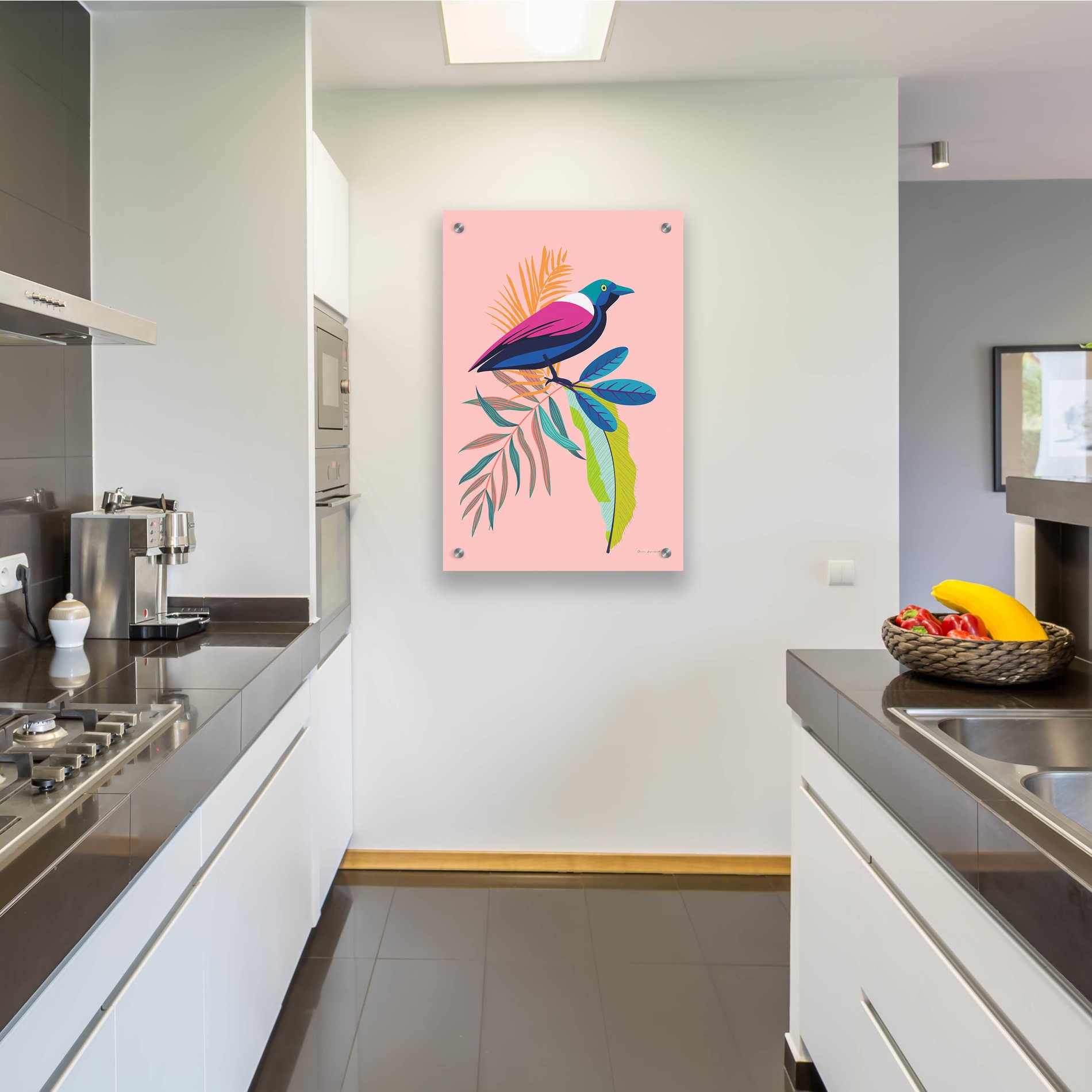 Epic Art 'Exotic Birds I' by Omar Escalante, Acrylic Glass Wall Art,24x36