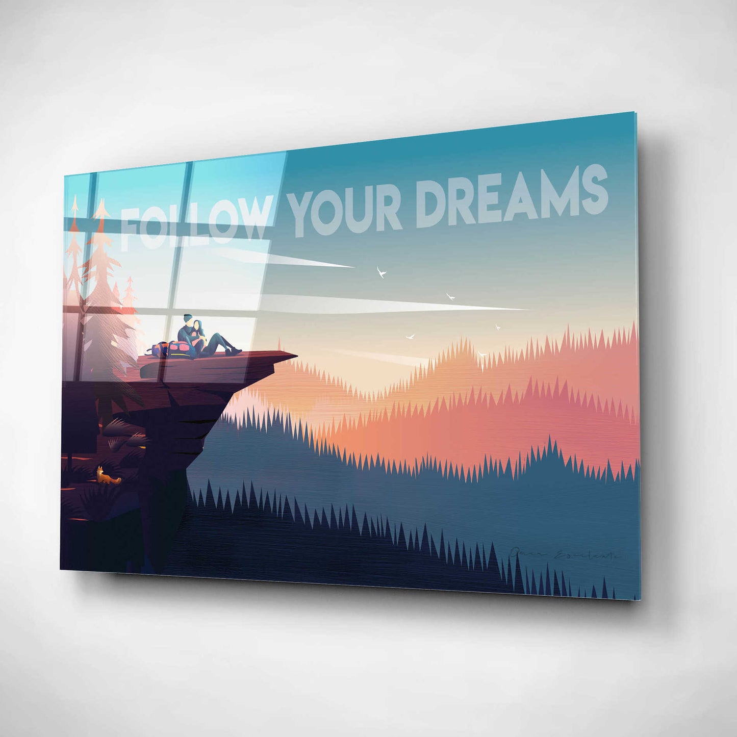 Epic Art 'Follow Your Dreams' by Omar Escalante, Acrylic Glass Wall Art,16x12