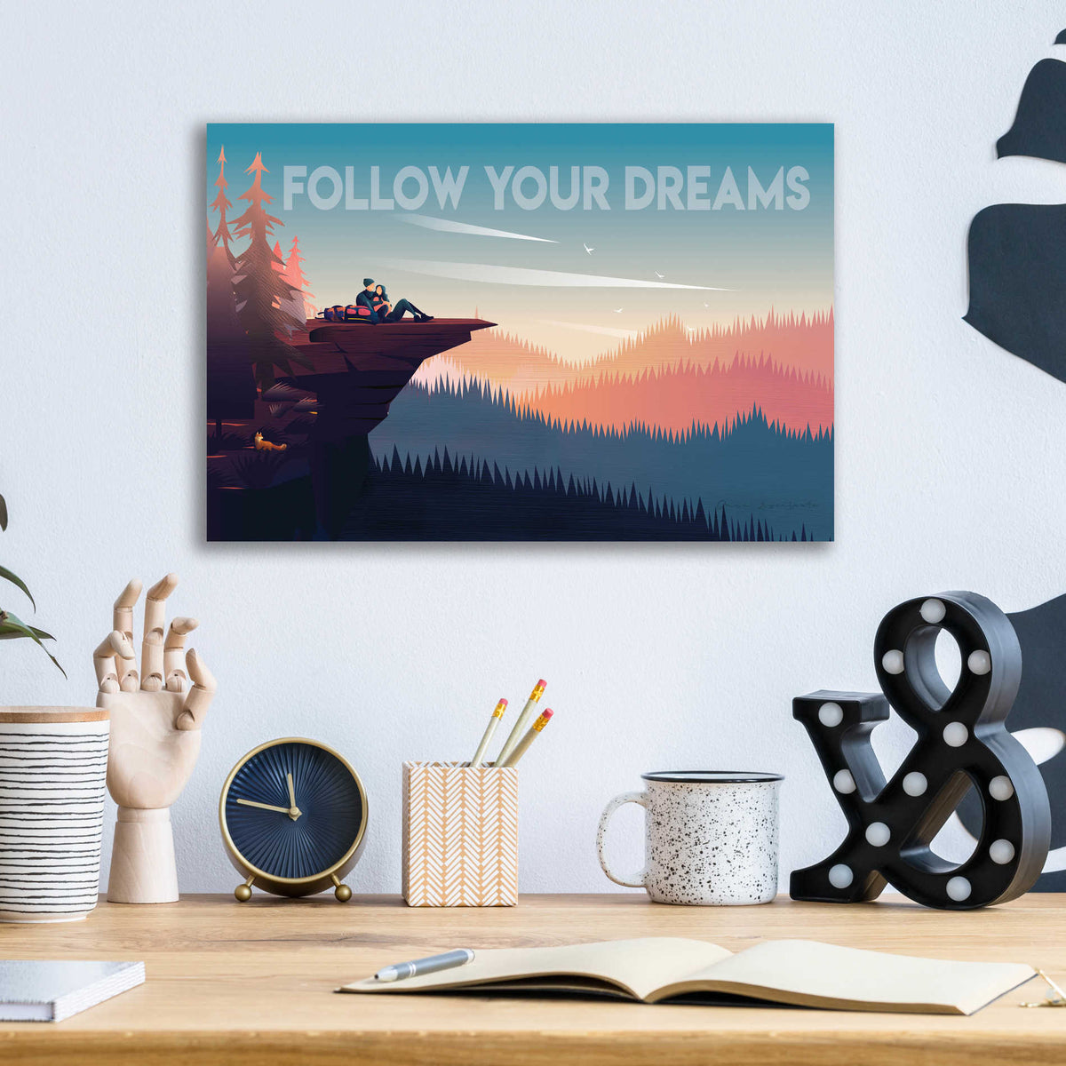 Epic Art 'Follow Your Dreams' by Omar Escalante, Acrylic Glass Wall Art,16x12