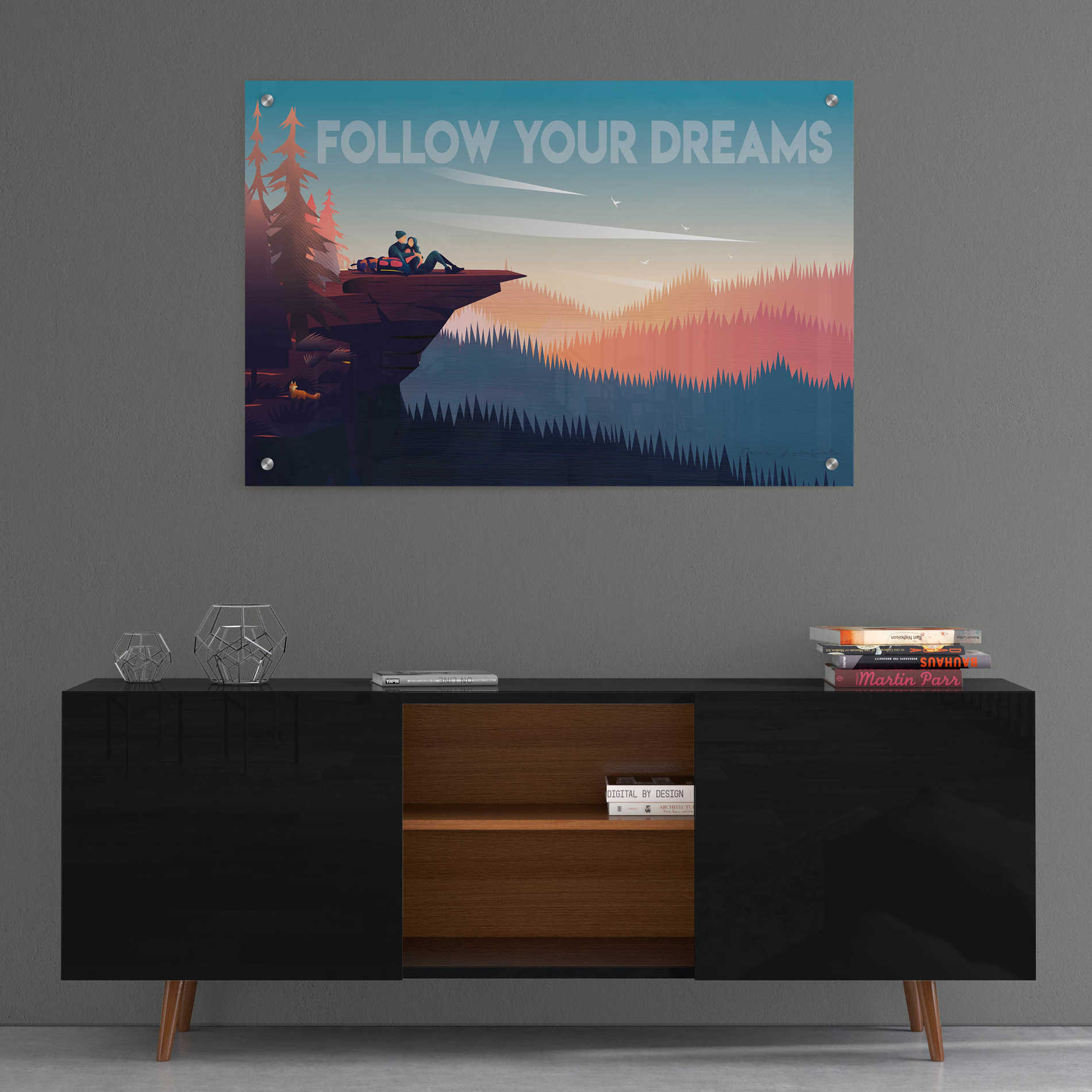 Epic Art 'Follow Your Dreams' by Omar Escalante, Acrylic Glass Wall Art,36x24