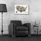 Epic Art 'Barnboard Map Neutral' by Sue Schlabach, Acrylic Glass Wall Art,24x16