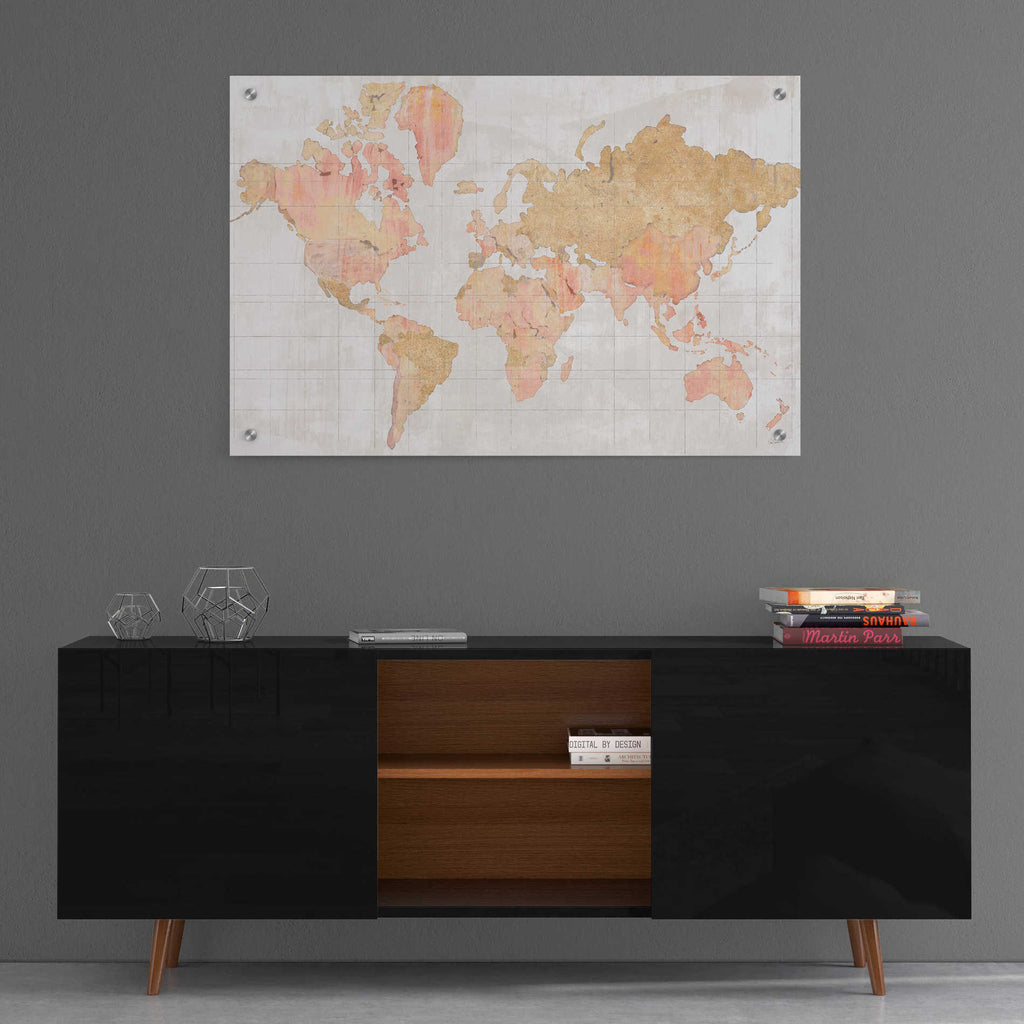 Epic Art 'Across the World Champagne' by Sue Schlabach, Acrylic Glass Wall Art,36x24