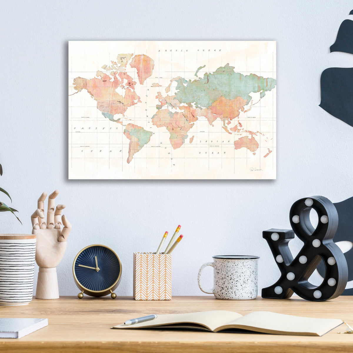 Epic Art 'Across the World II' by Sue Schlabach, Acrylic Glass Wall Art,16x12