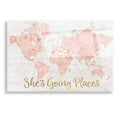 Epic Art 'Across the World Shes Going Places Pink' by Sue Schlabach, Acrylic Glass Wall Art