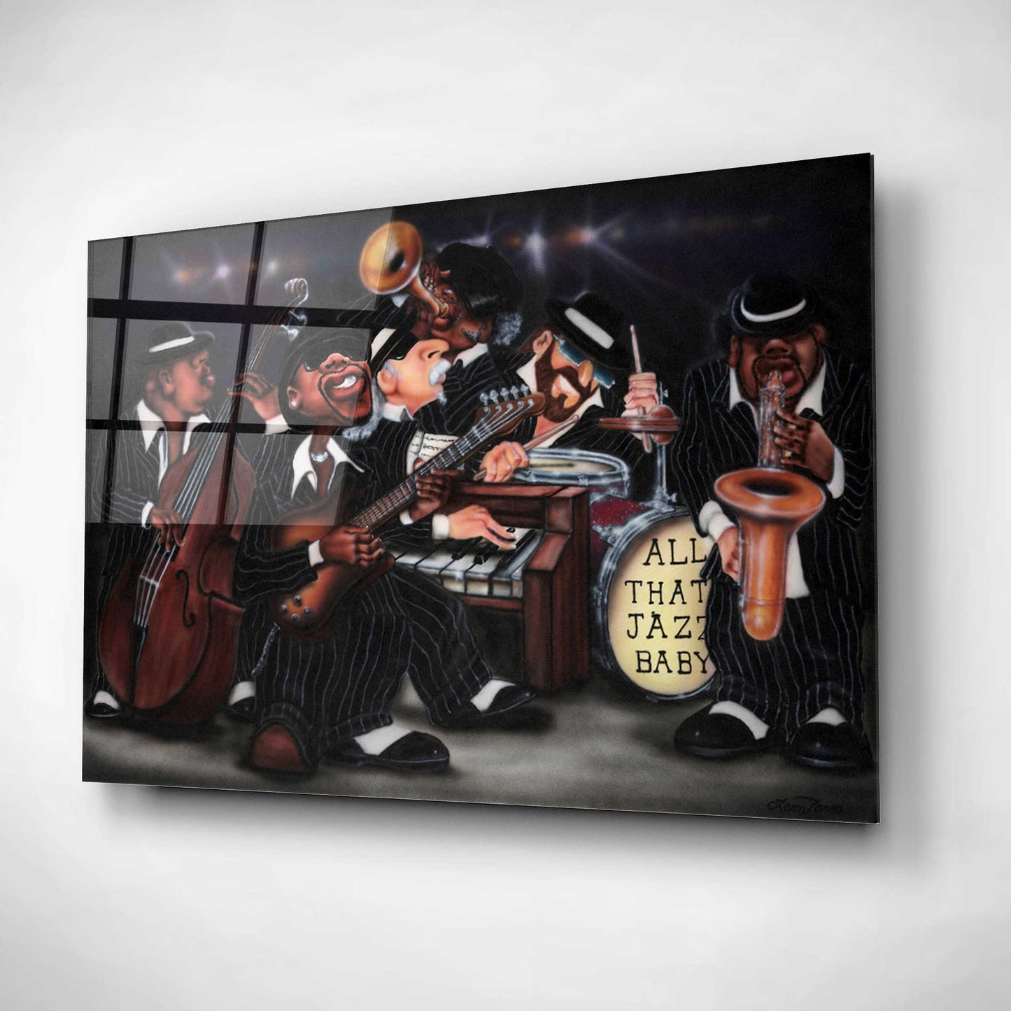 Epic Art 'All That Jazz' by Leonard Jones, Acrylic Glass Wall Art,16x12