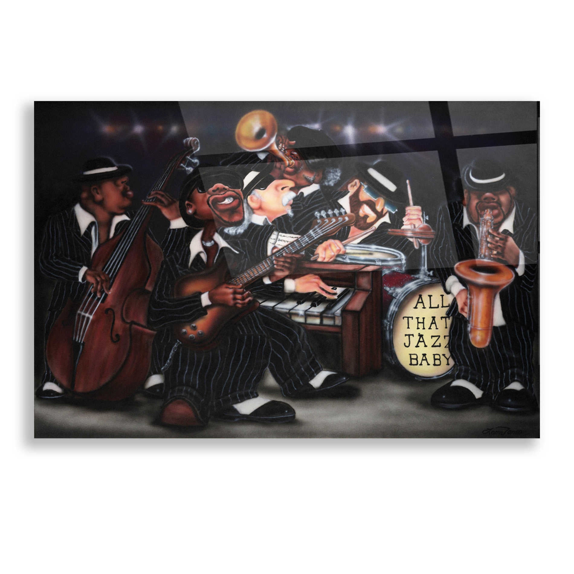 Epic Art 'All That Jazz' by Leonard Jones, Acrylic Glass Wall Art,16x12