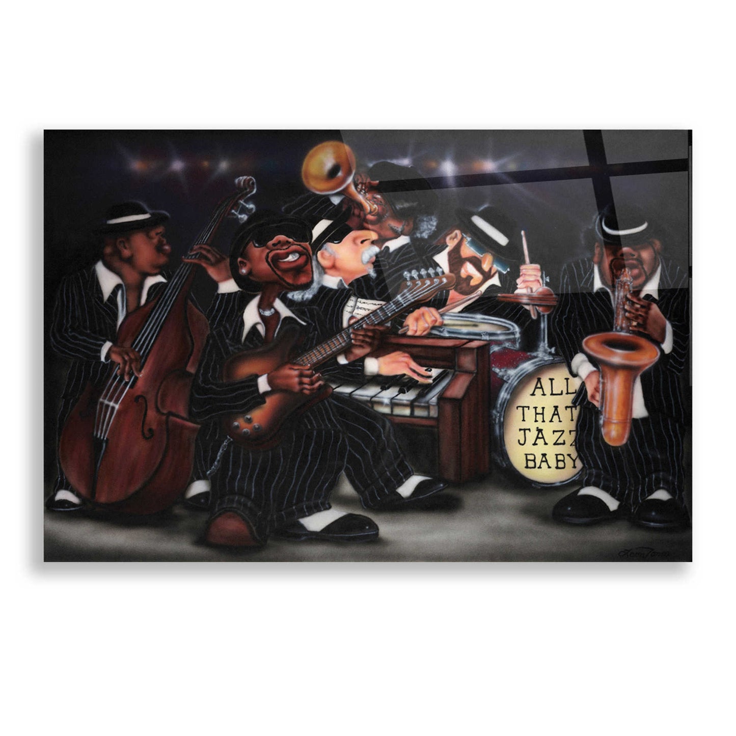 Epic Art 'All That Jazz' by Leonard Jones, Acrylic Glass Wall Art,24x16