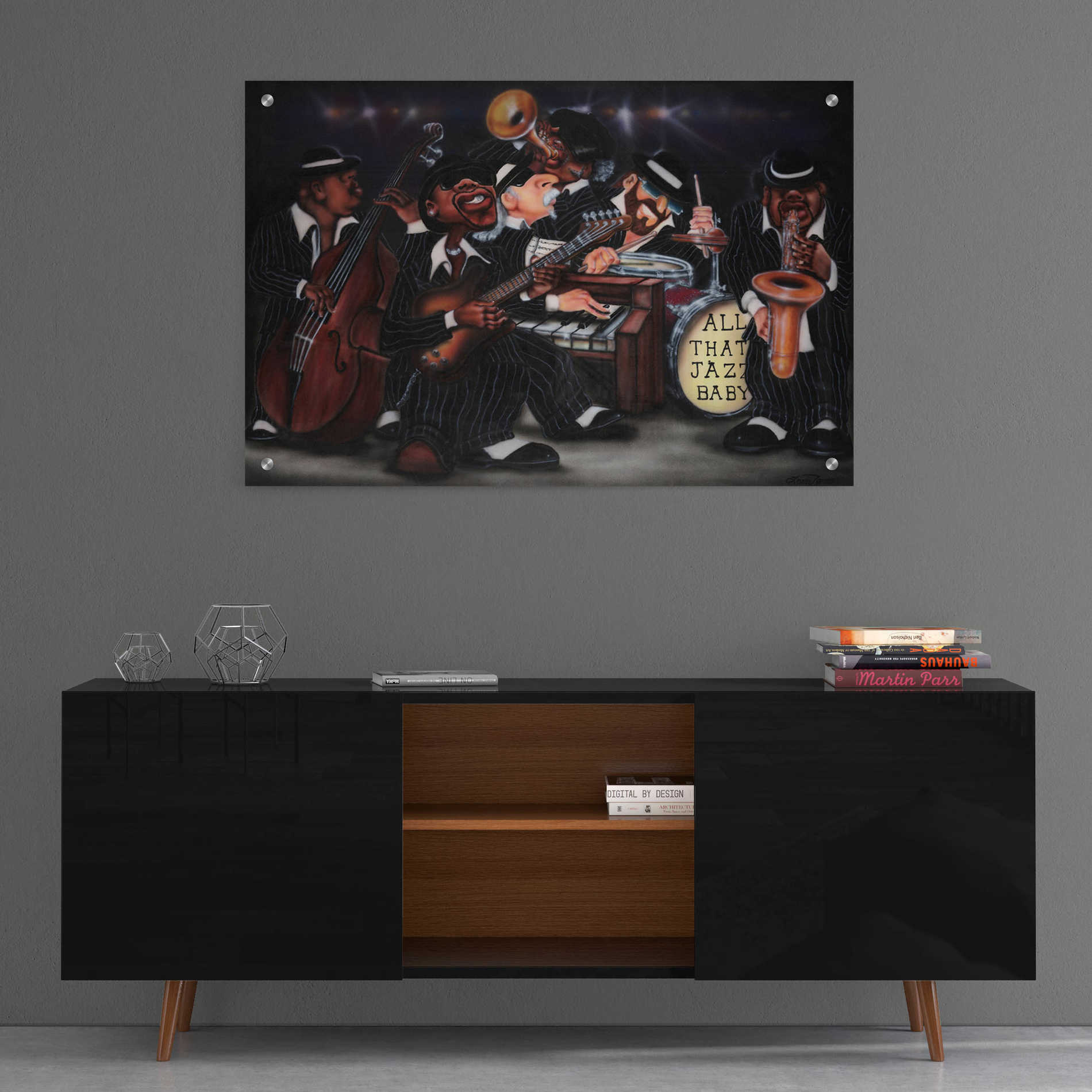 Epic Art 'All That Jazz' by Leonard Jones, Acrylic Glass Wall Art,36x24