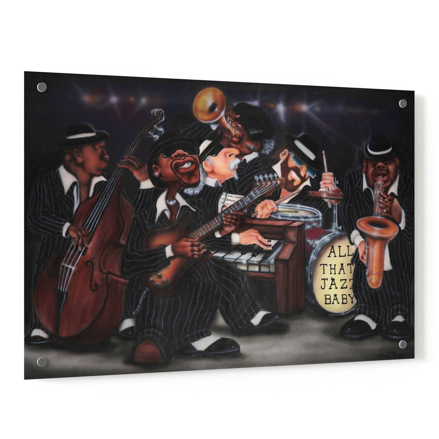 Epic Art 'All That Jazz' by Leonard Jones, Acrylic Glass Wall Art,36x24