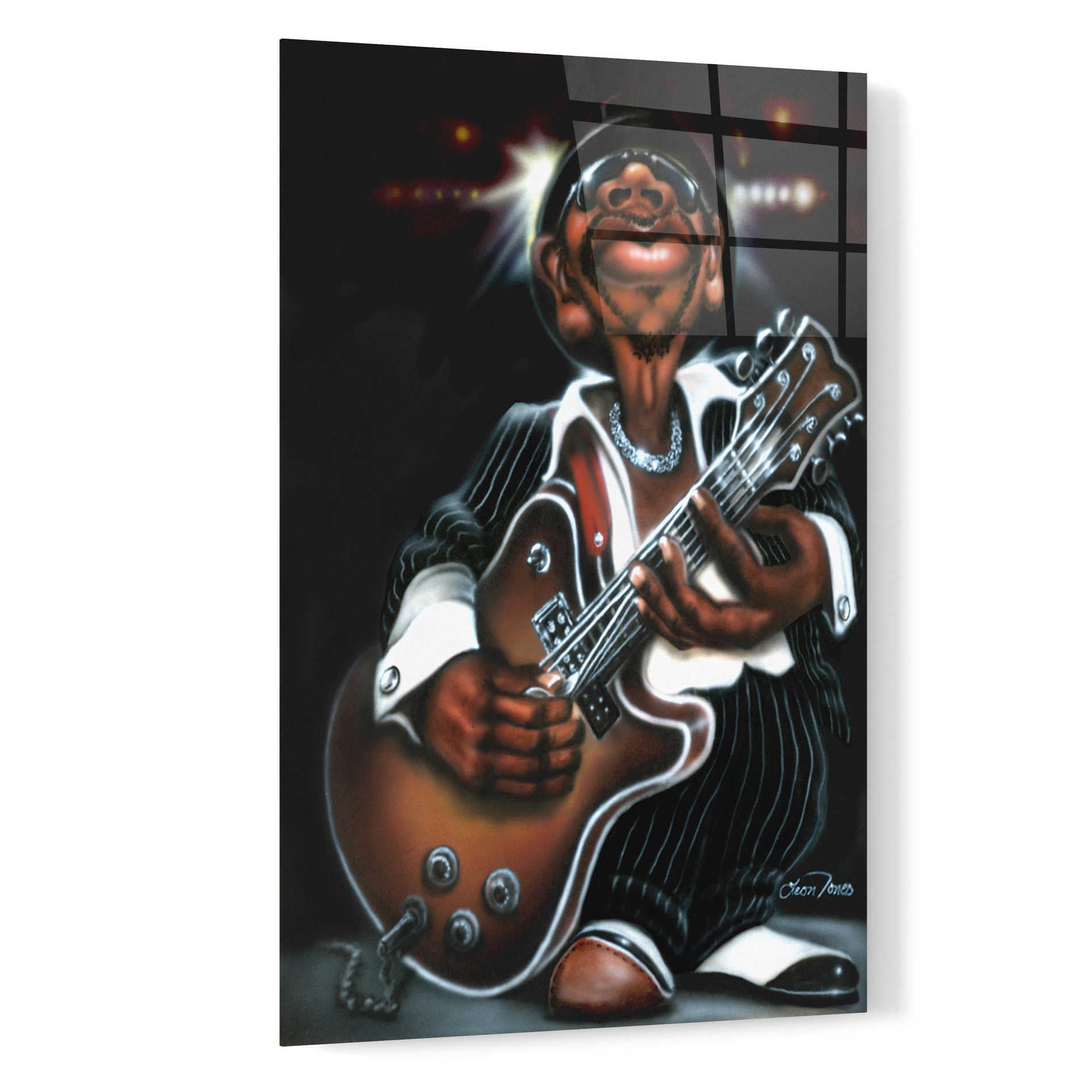 Epic Art 'Jazzman Cool' by Leonard Jones, Acrylic Glass Wall Art,16x24