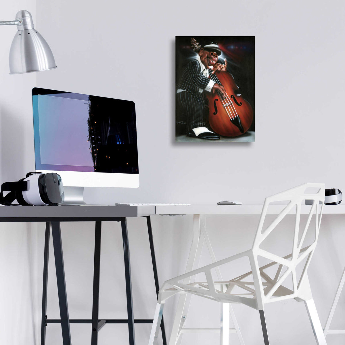 Epic Art 'Jazzman D' by Leonard Jones, Acrylic Glass Wall Art,12x16