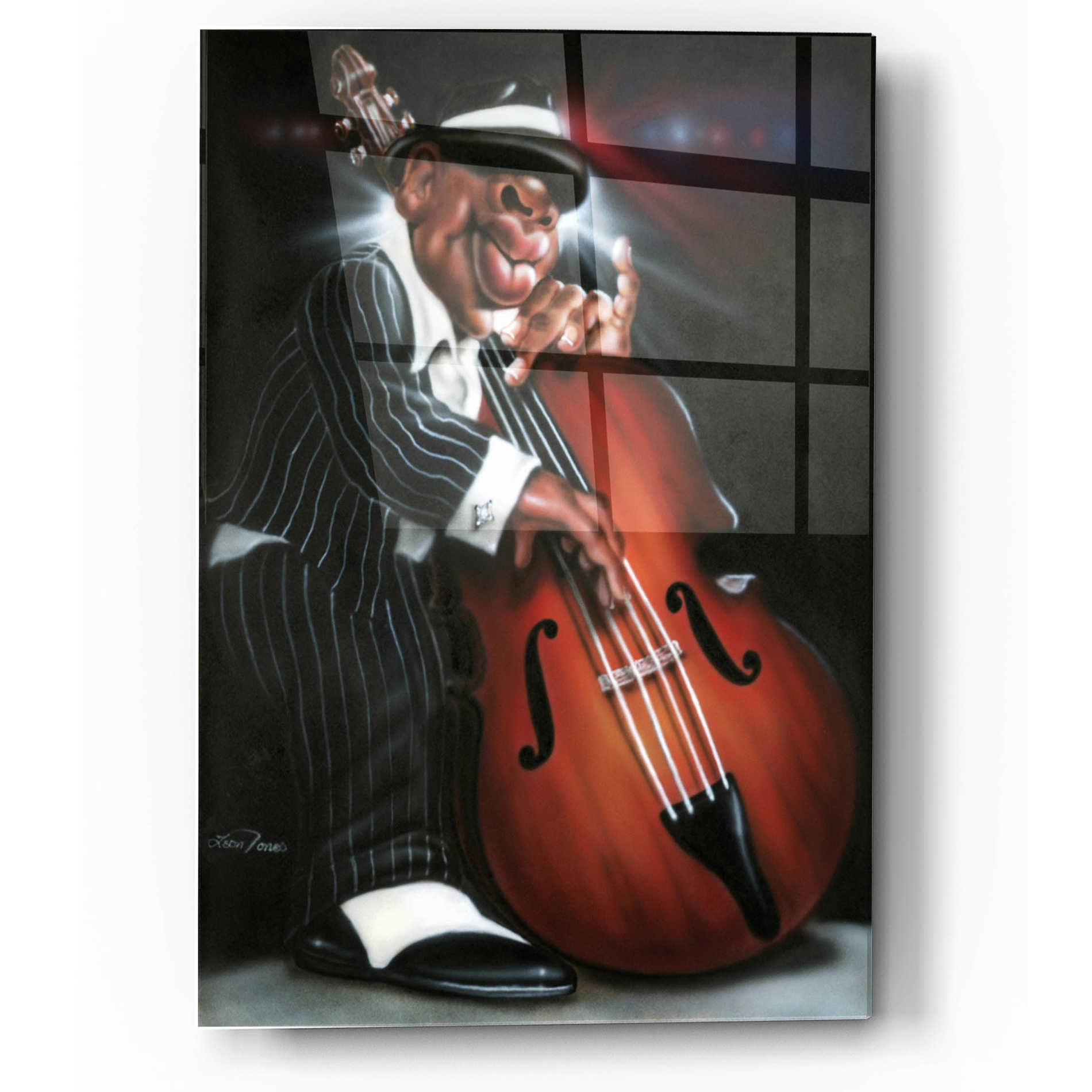 Epic Art 'Jazzman D' by Leonard Jones, Acrylic Glass Wall Art,12x16